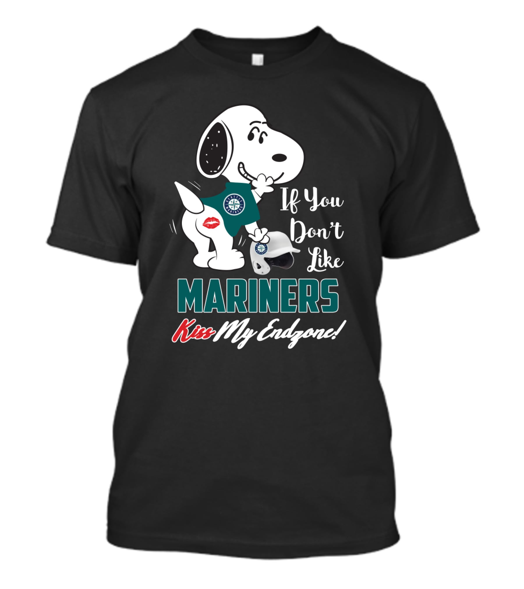 Snoopy If You Don't Like Mariners Kiss My Endzone T-Shirt