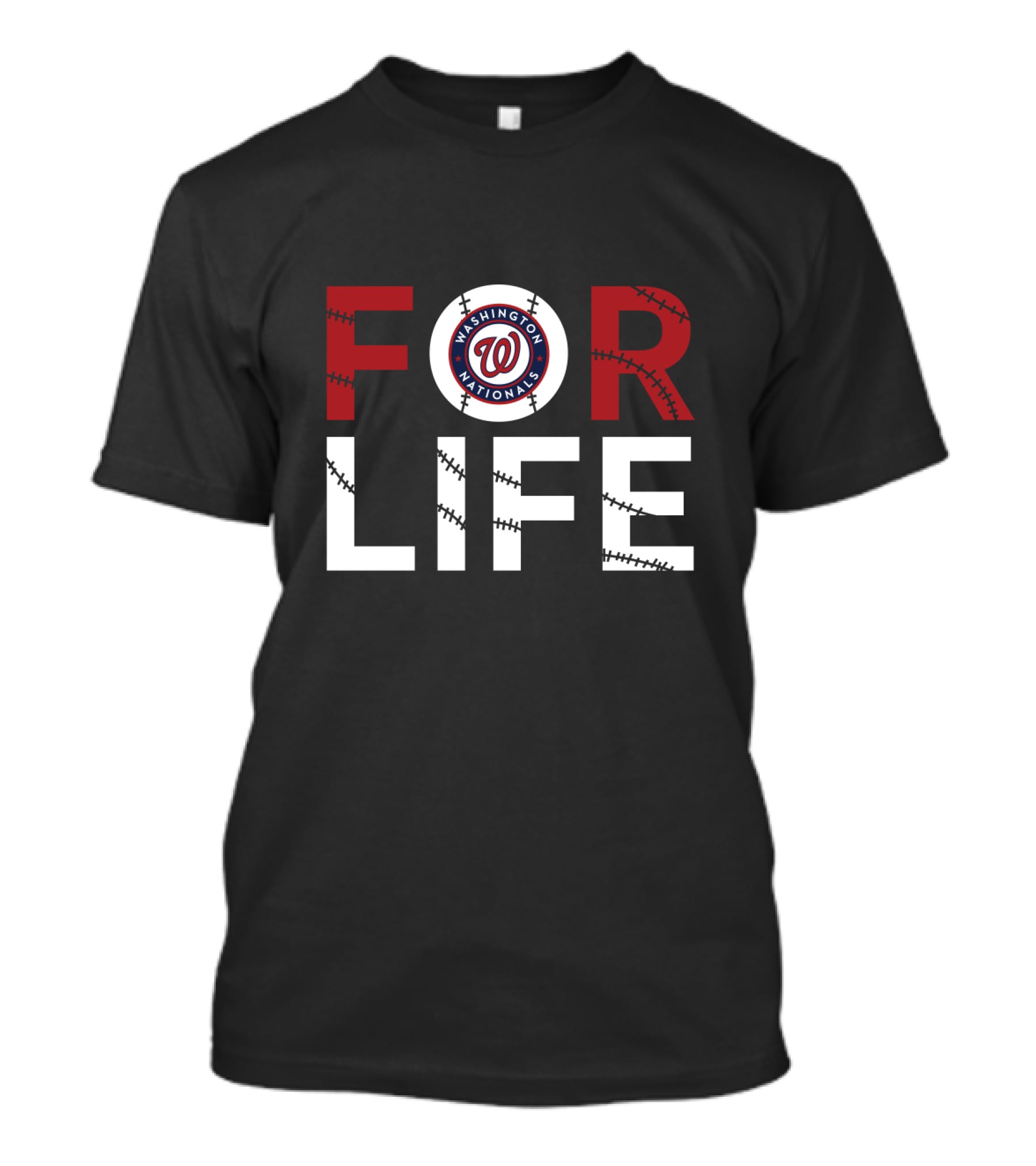 Washington Nationals Logo Baseball Stitching For Life T-Shirt
