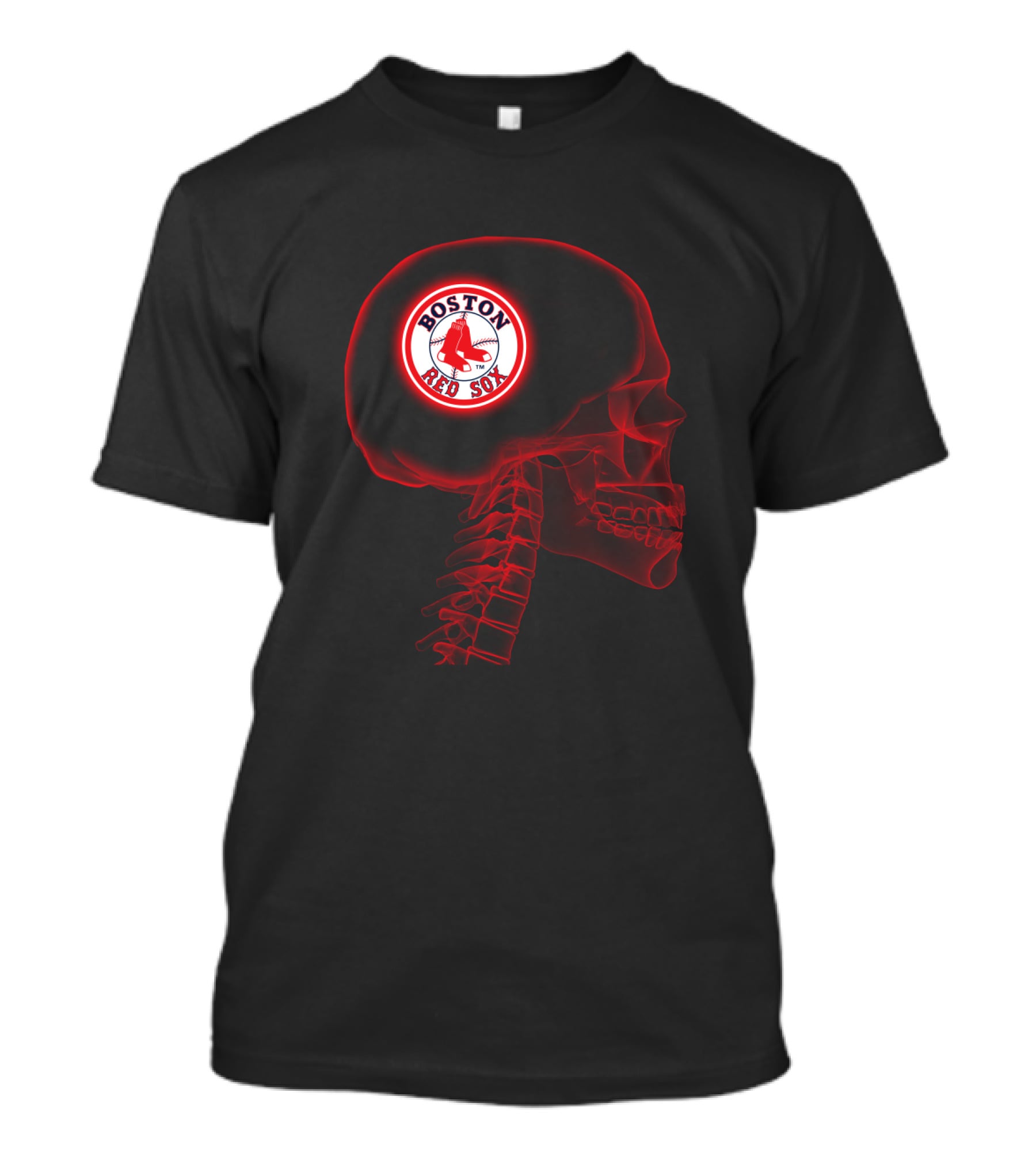 Boston Red Sox Halloween Brain Skull T-Shirt