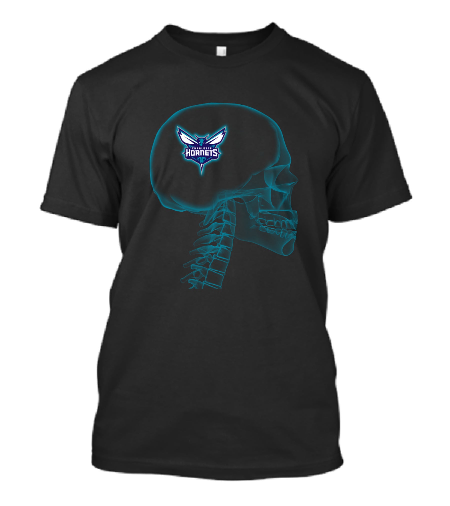 Charlotte Hornets Brain Logo Halloween X-Ray T-Shirt