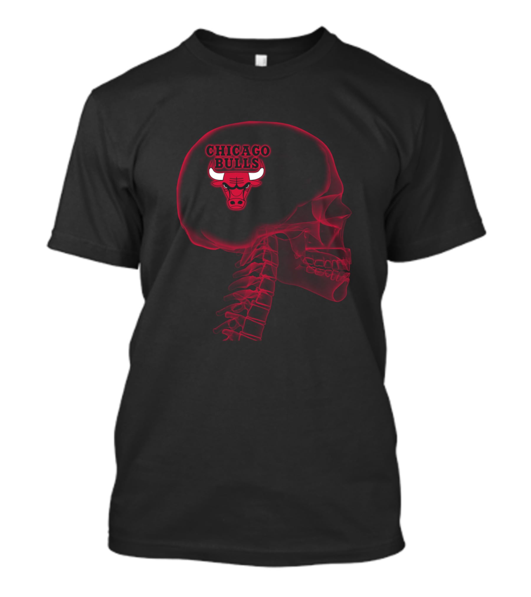 Chicago Bulls Skull Halloween Brain Fan T-Shirt