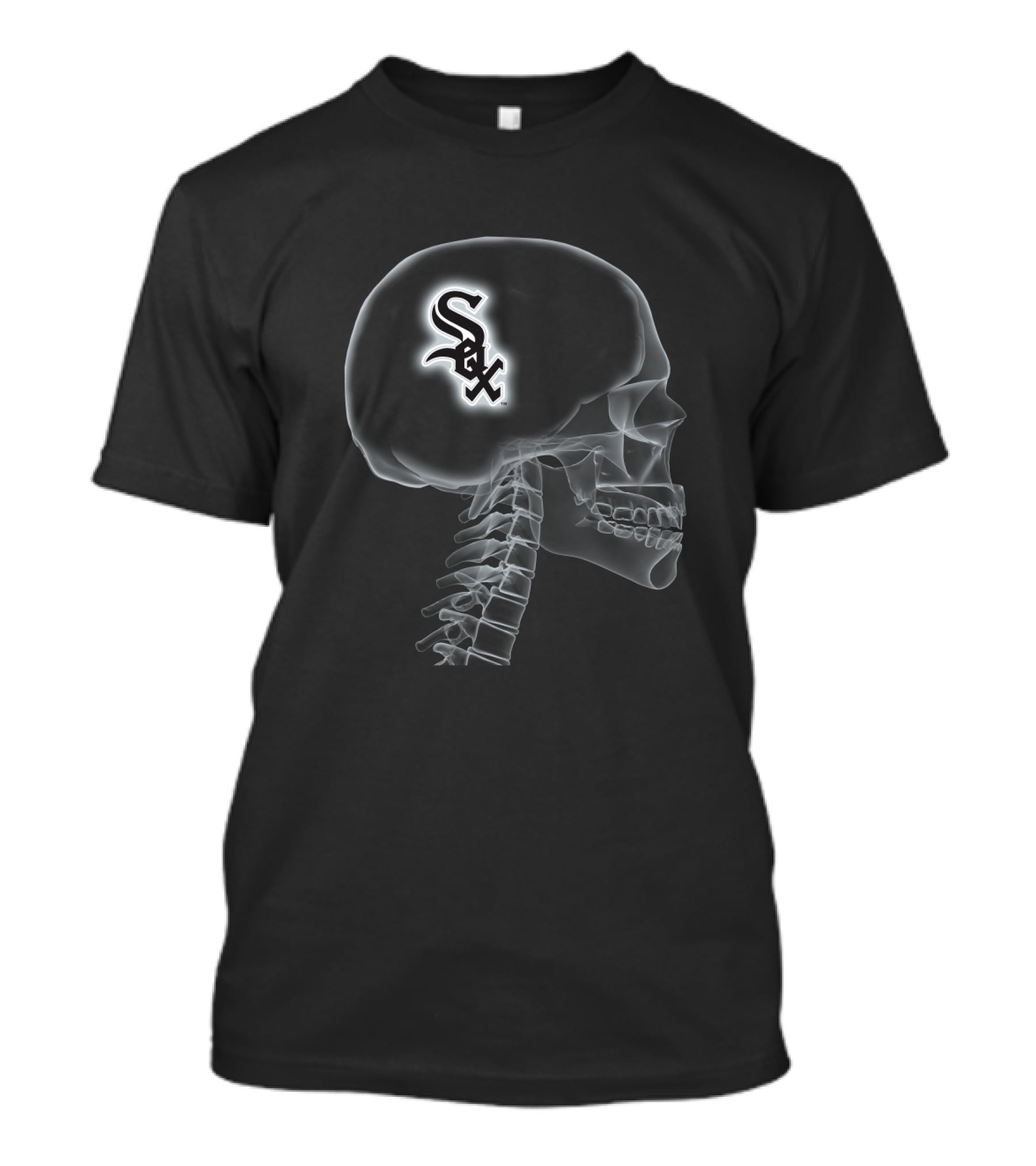 Chicago White Sox Skull X-Ray Brain Halloween T-Shirt