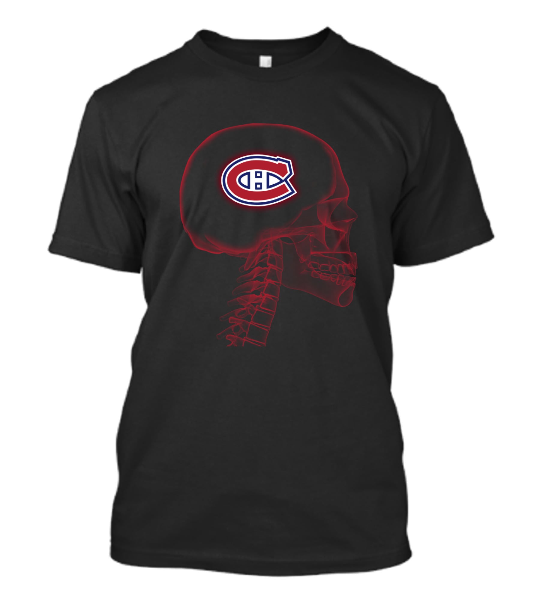 Montreal Canadiens Skull Logo Brain Halloween T-Shirt