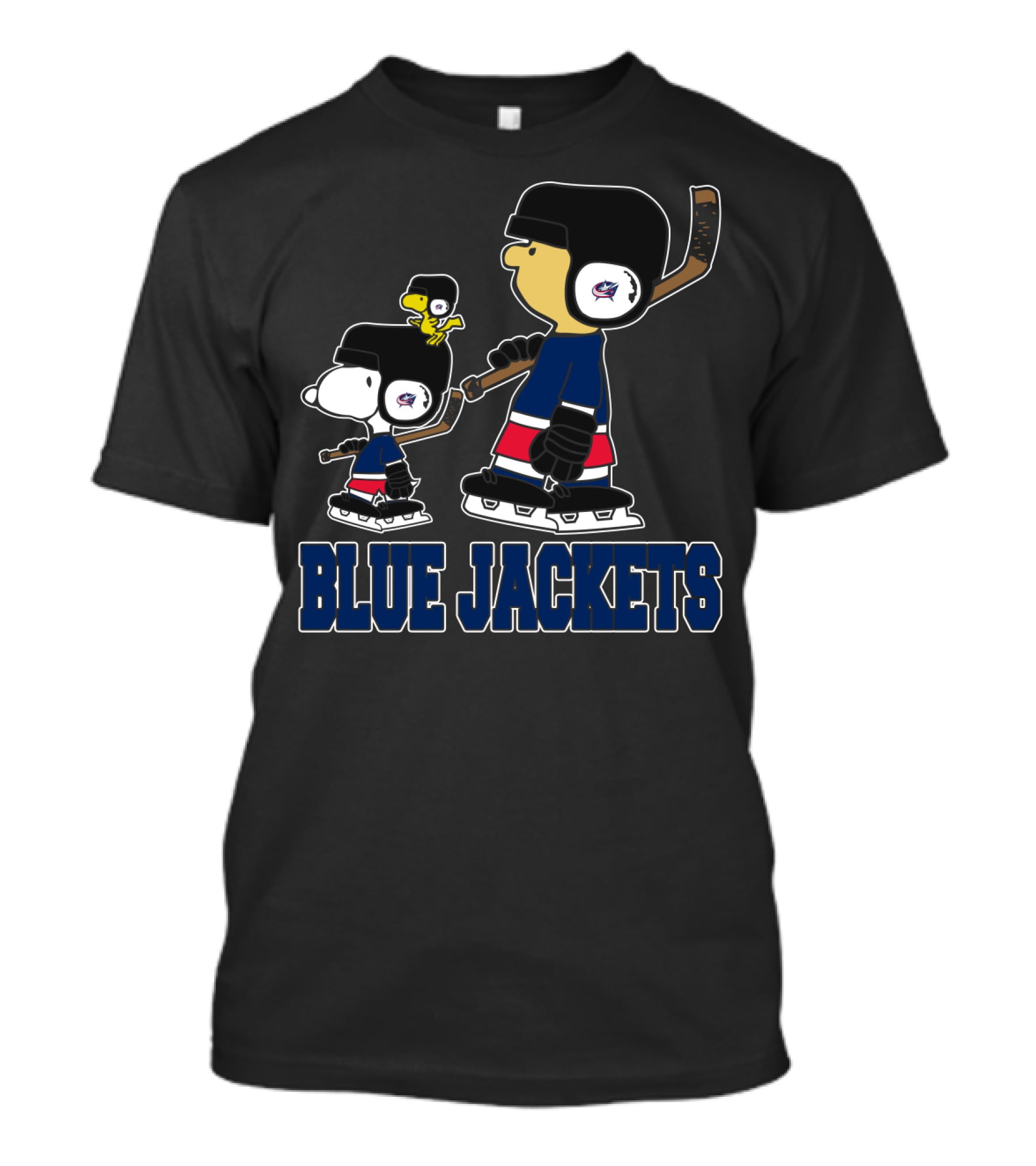 Snoopy And Woodstock With Columbus Blue Jackets Hockey Fans T-Shirt