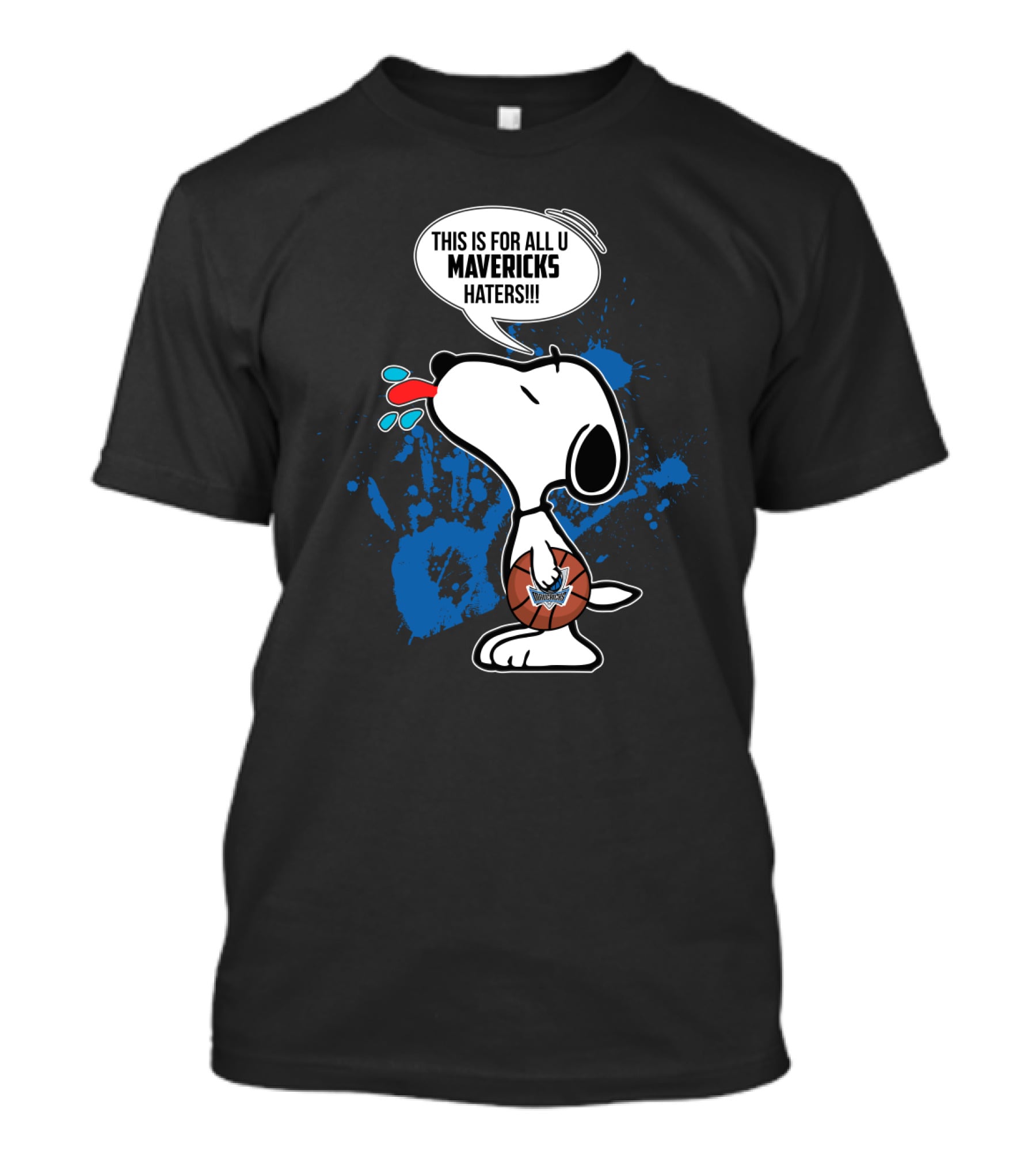 Snoopy Mavericks Basketball Haters Speech Bubble T-Shirt