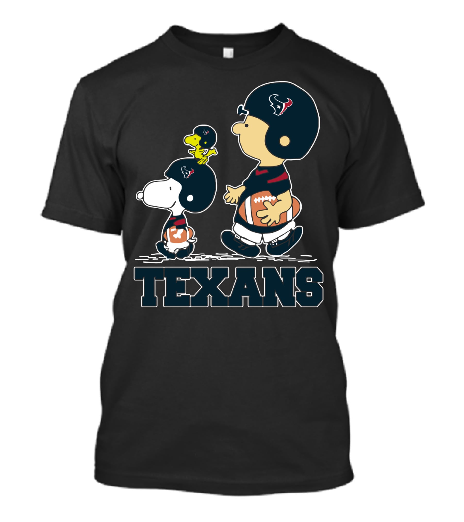Snoopy Woodstock And Friends With Houston Texans Football Fans T-Shirt