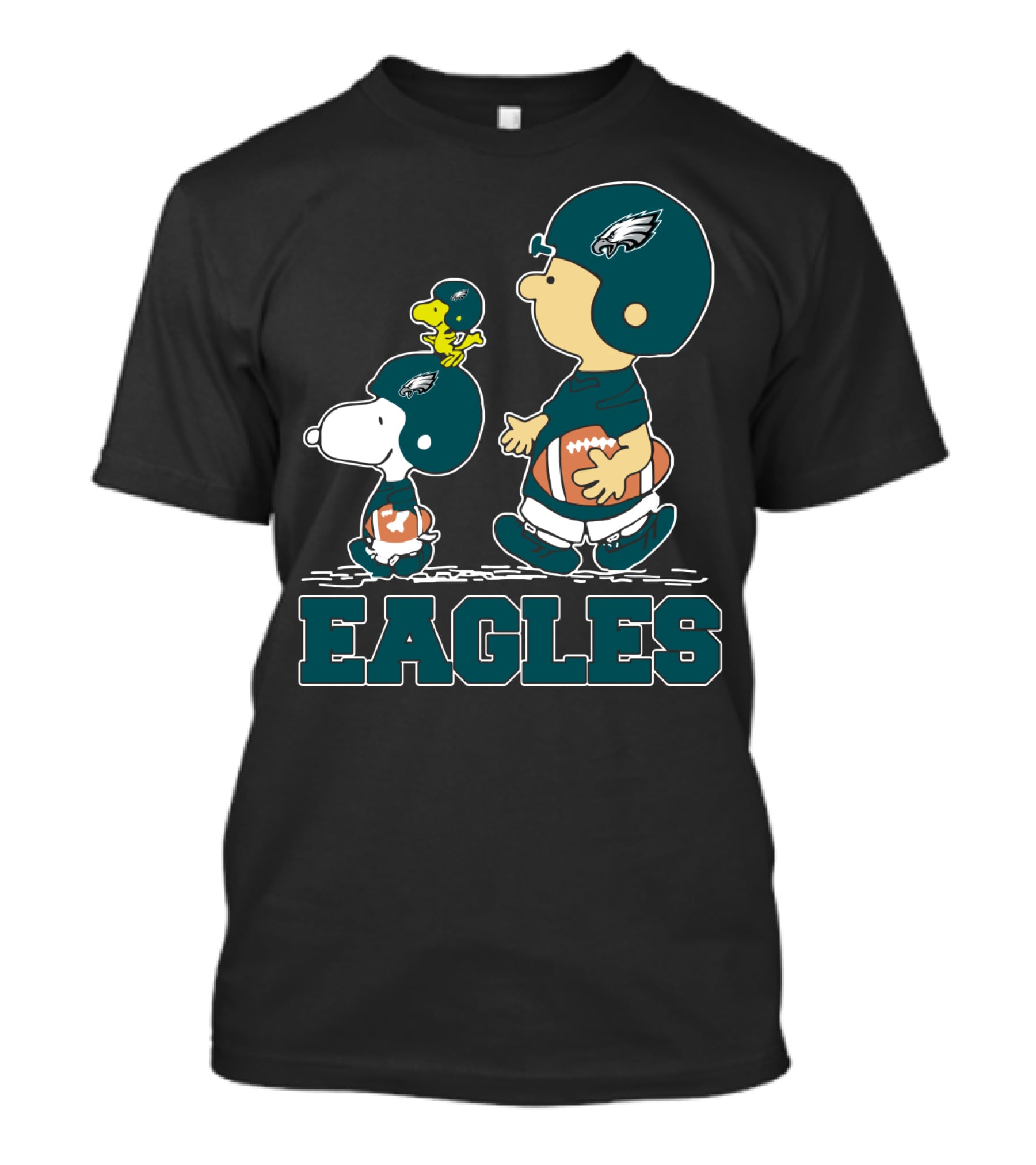 Snoopy And Woodstock Philadelphia Eagles Football Helmet Fans Eagles T-Shirt