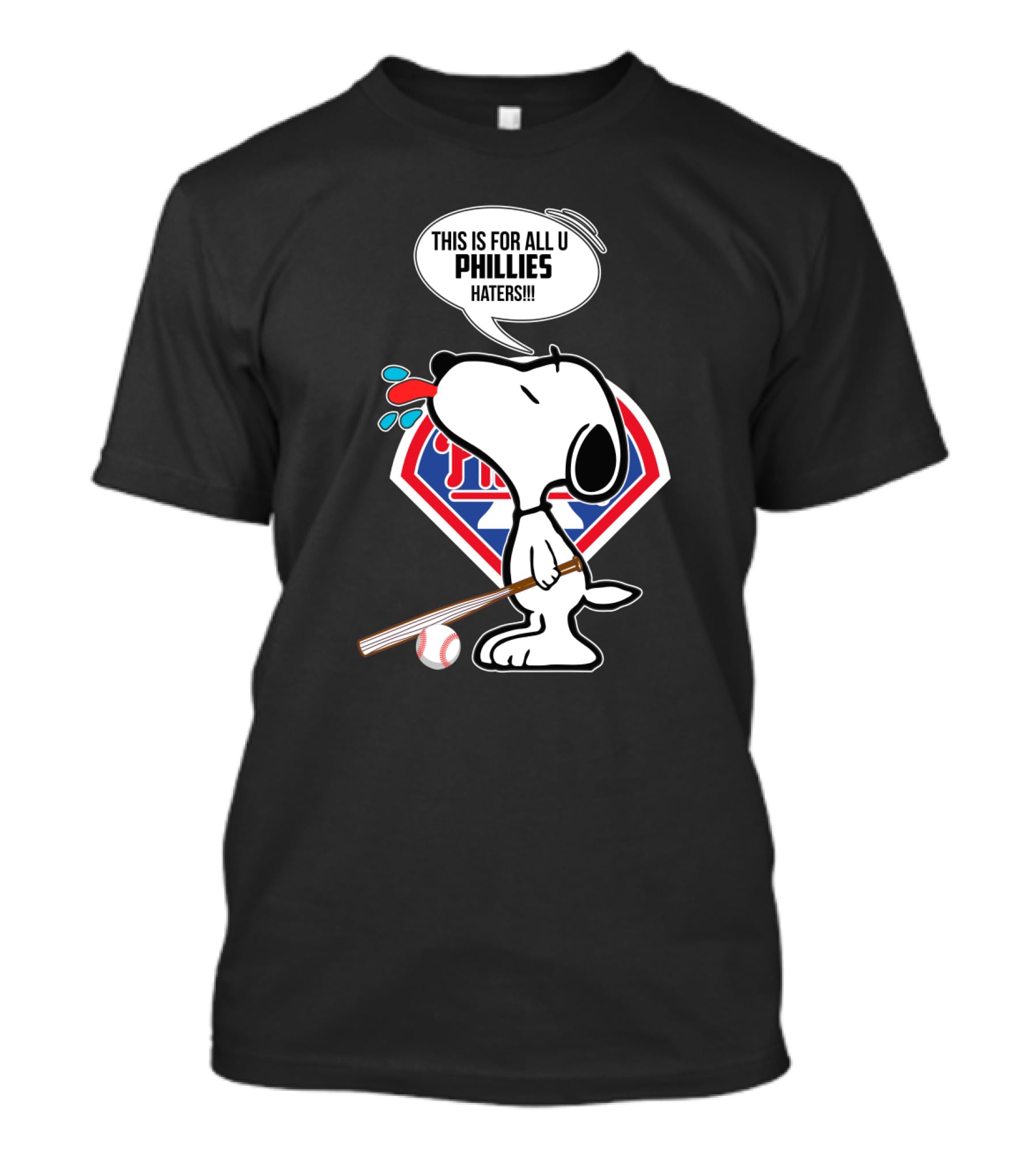 Snoopy This Is For All U Phillies Haters Baseball Fan T-Shirt