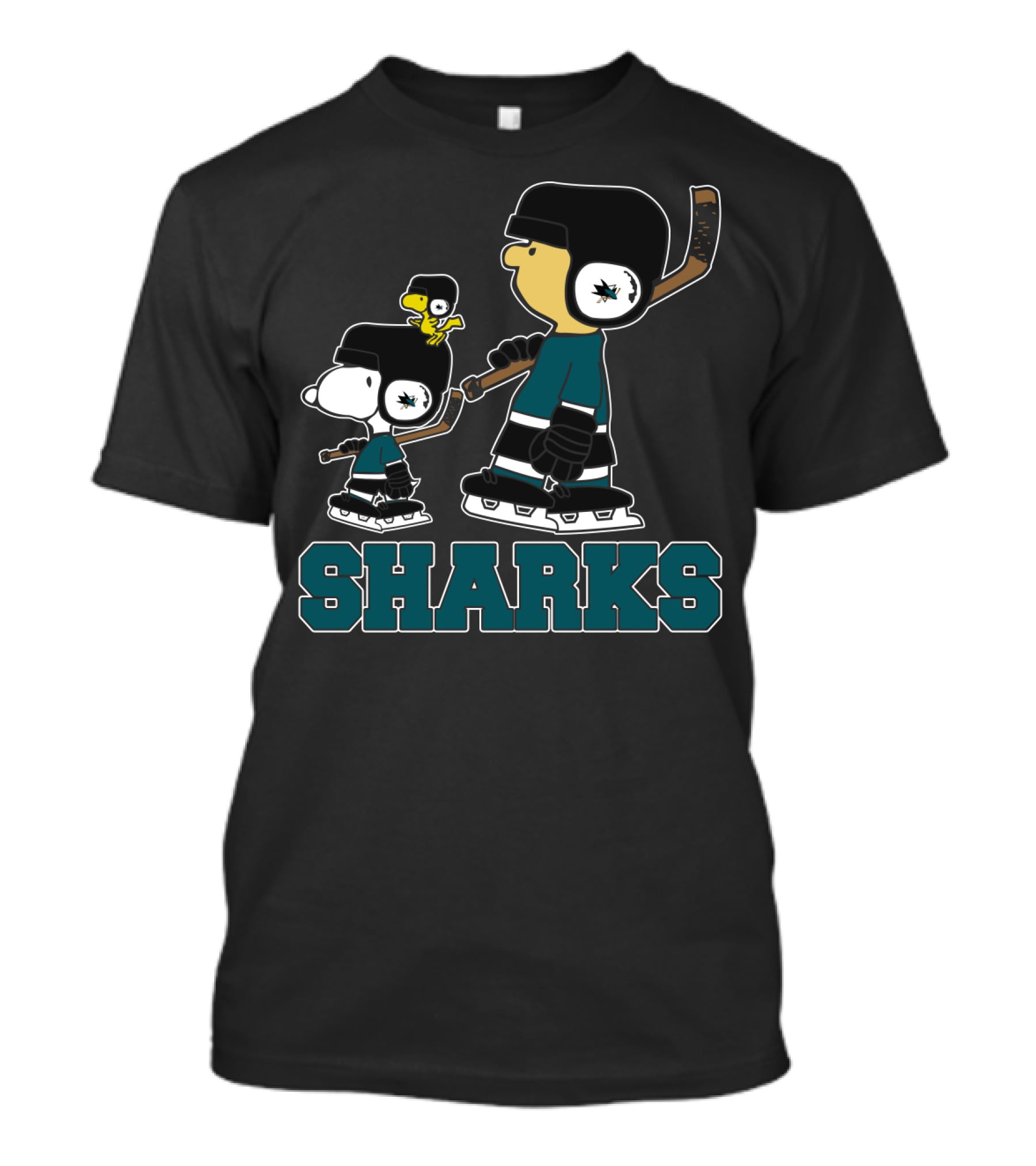 Snoopy And Woodstock San Jose Sharks Hockey Fans T-Shirt