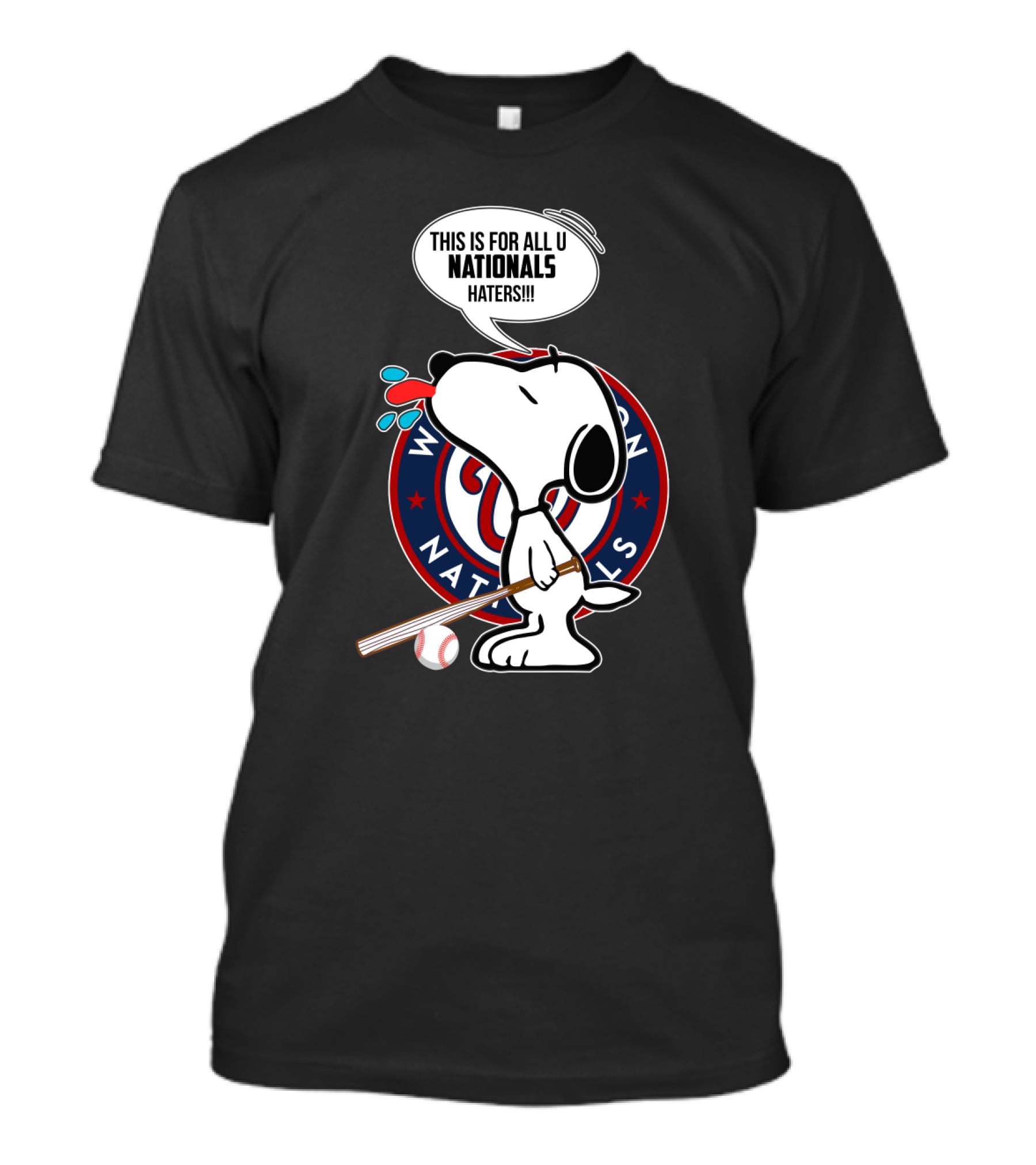 Washington Nationals Snoopy Fans Haters Message T-Shirt