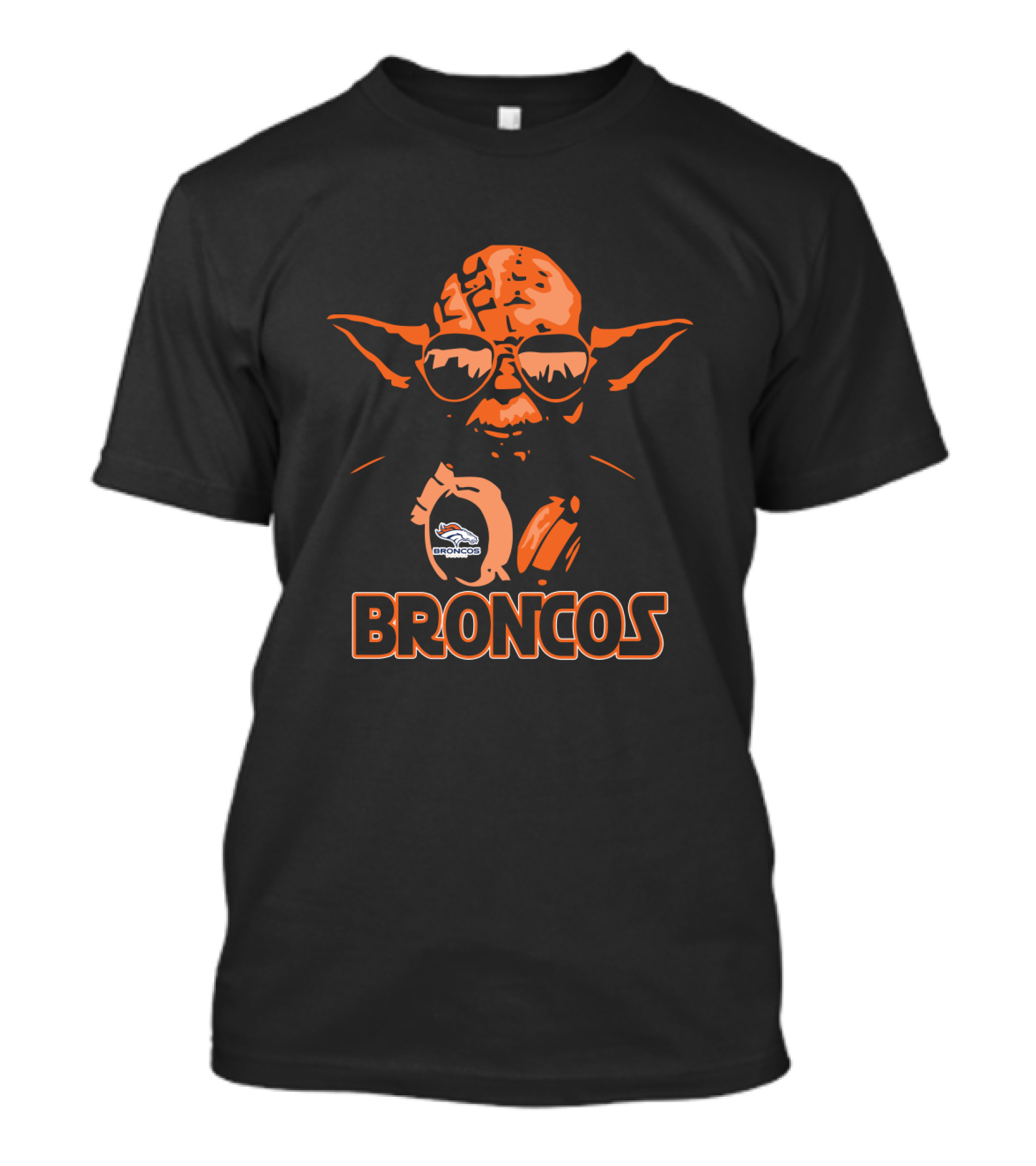 Yoda Star Wars Broncos Fans Denver Football Jedi Master T-Shirt