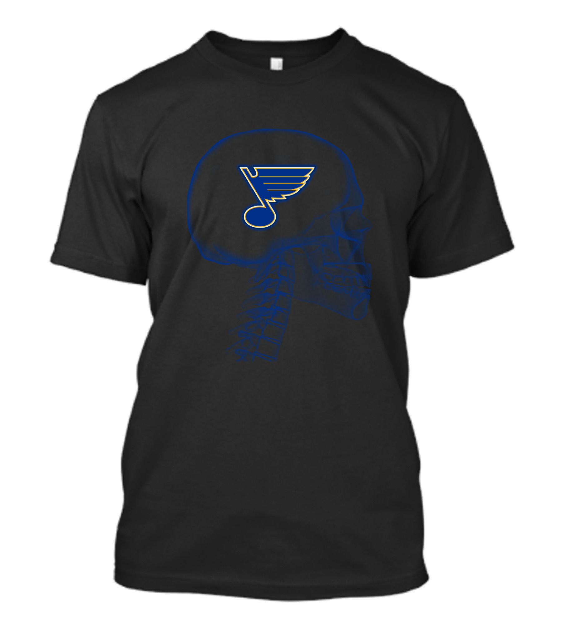 St. Louis Blues Hockey Skull Halloween Brain T-Shirt