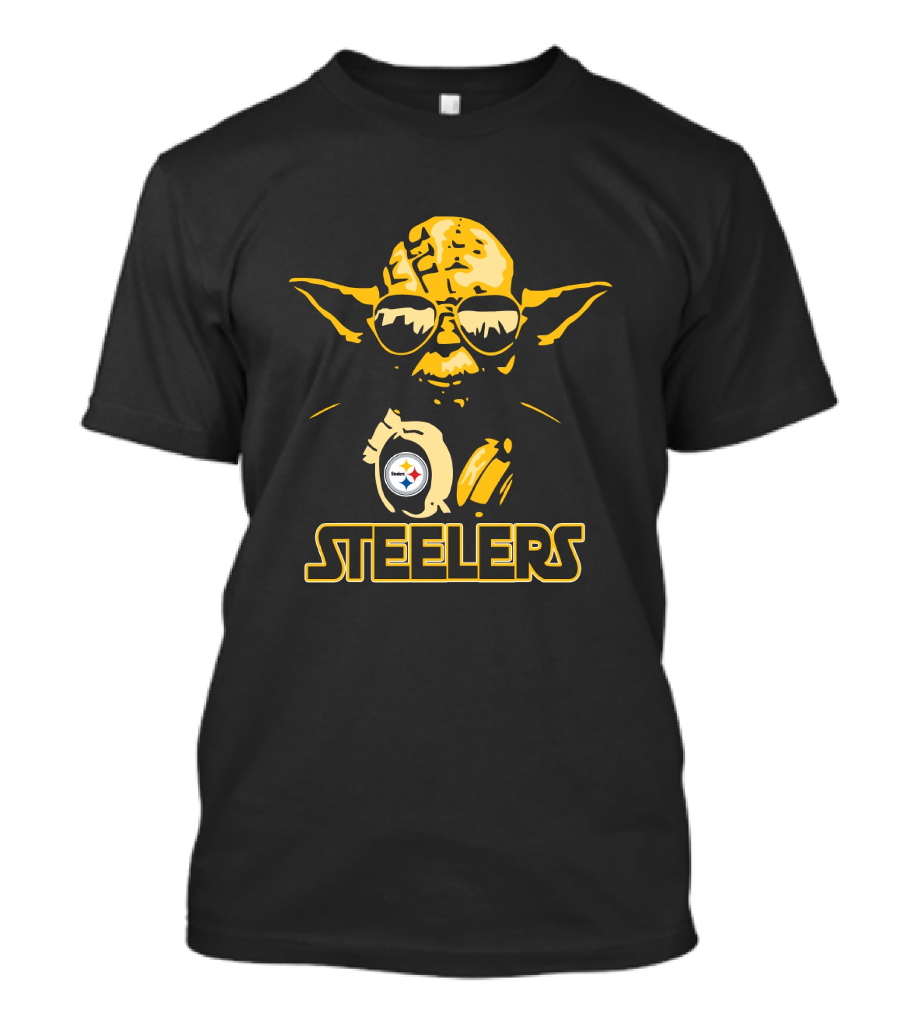 Yoda Steelers Sunglasses Headphones Star Wars Pittsburgh Fans T-Shirt