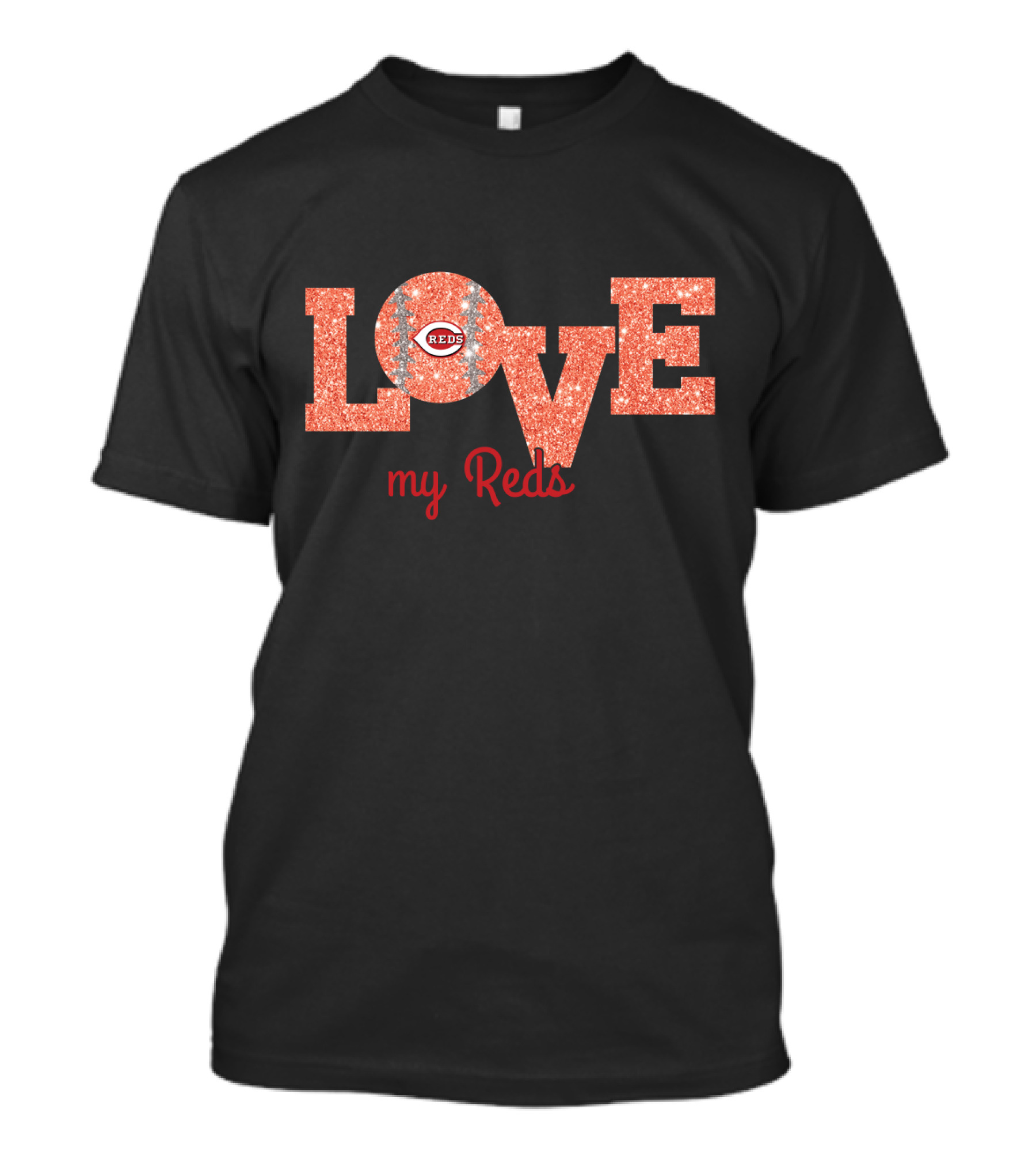 My Reds Glitter Love Cincinnati Reds Fans T-Shirt