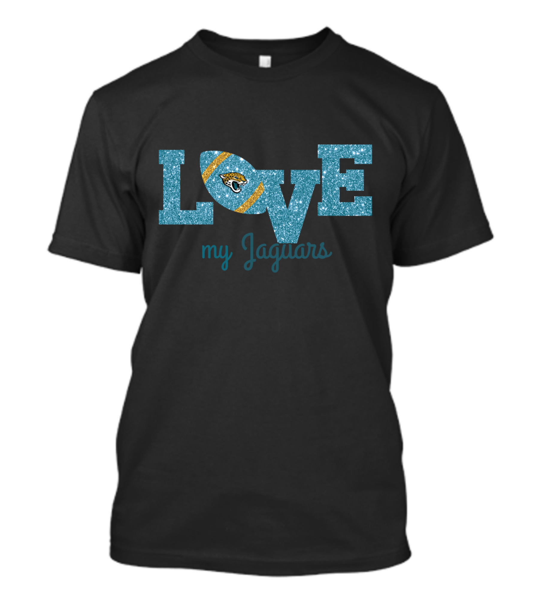 Glitter Love My Jaguars Jacksonville Fans T-Shirt