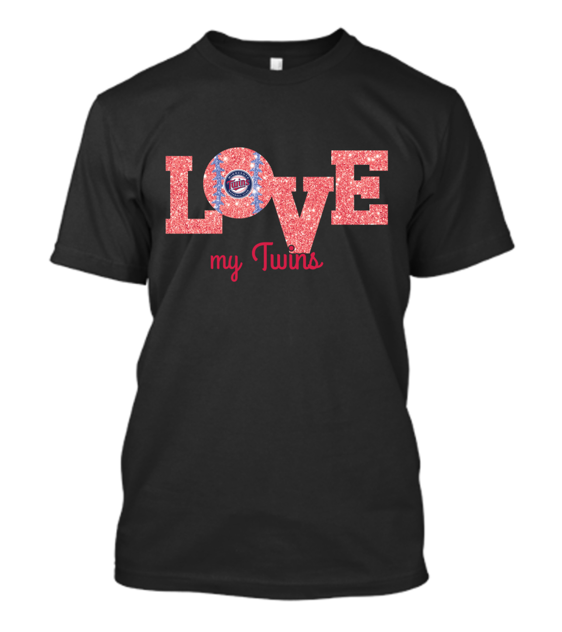 Glitter Love My Twins Minnesota Twins Fans T-Shirt