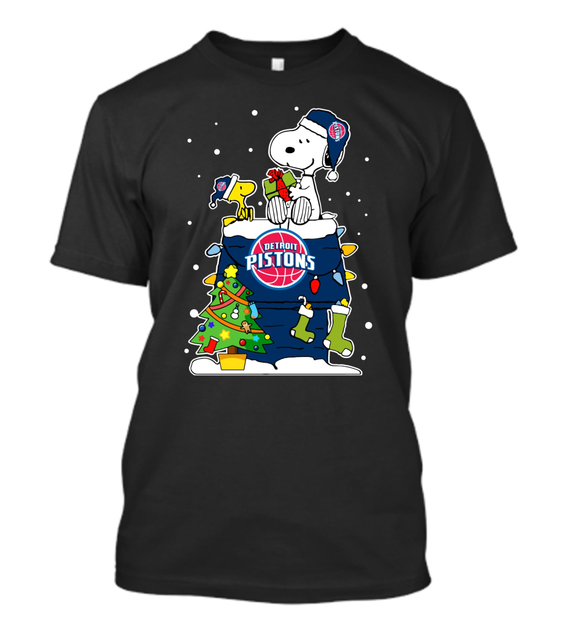 Detroit Pistons Snoopy Christmas Peanuts T-Shirt