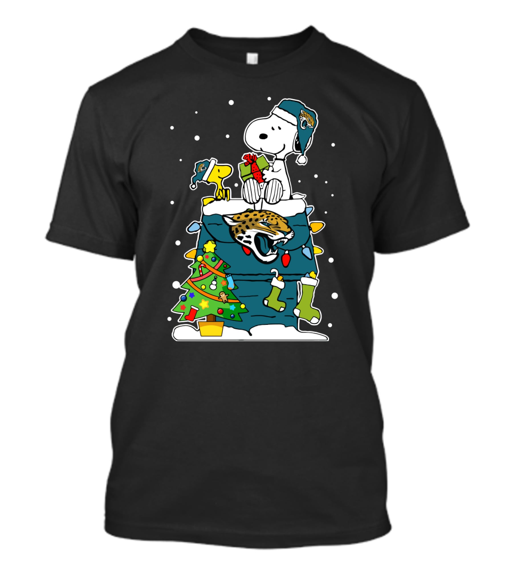 Jacksonville Jaguars Snoopy Christmas Peanuts Fan Holiday T-Shirt
