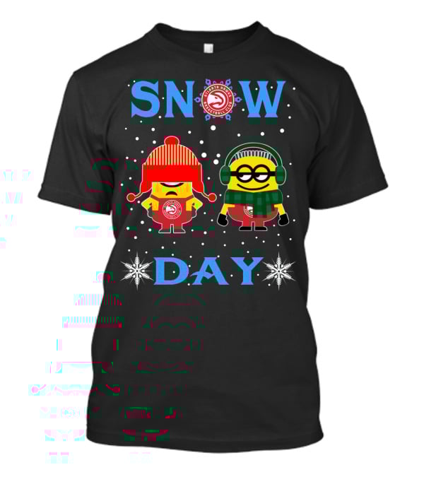 Snow Day Atlanta Hawks Minion Fans Snowflakes Winter Fun T-Shirt