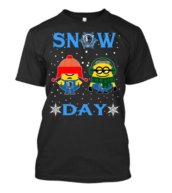 Snow Day Dallas Mavericks Minion Fans Winter Fun T-Shirt