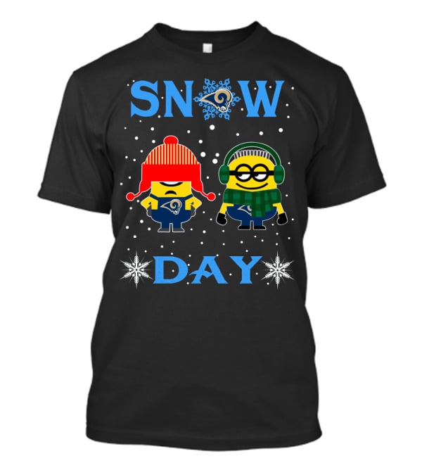 Snow Day For Los Angeles Rams Minion Fans T-Shirt