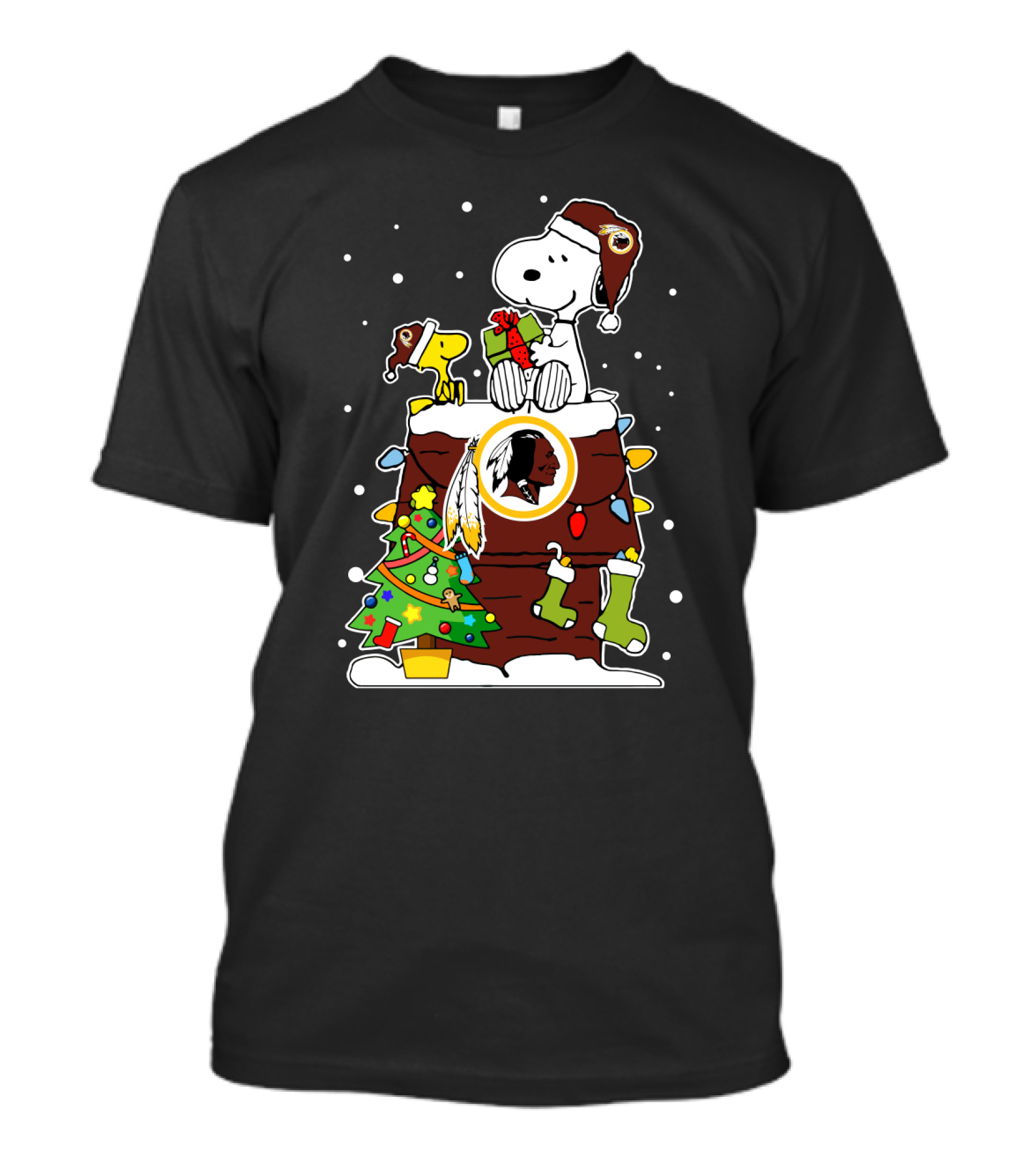 Washington Redskins Snoopy And Woodstock Christmas Theme T-Shirt