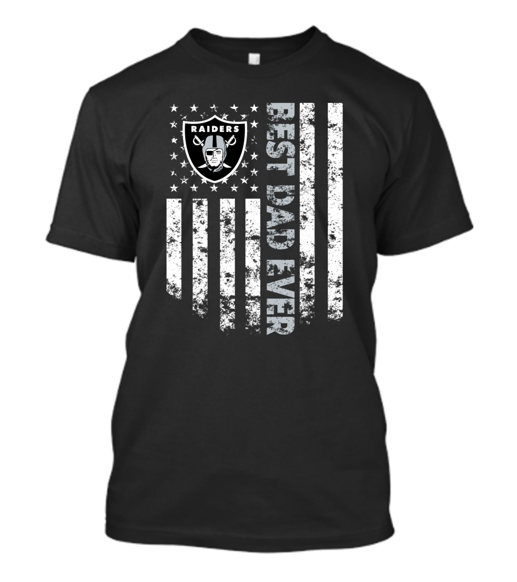 Raiders Best Dad Ever American Flag T-Shirt