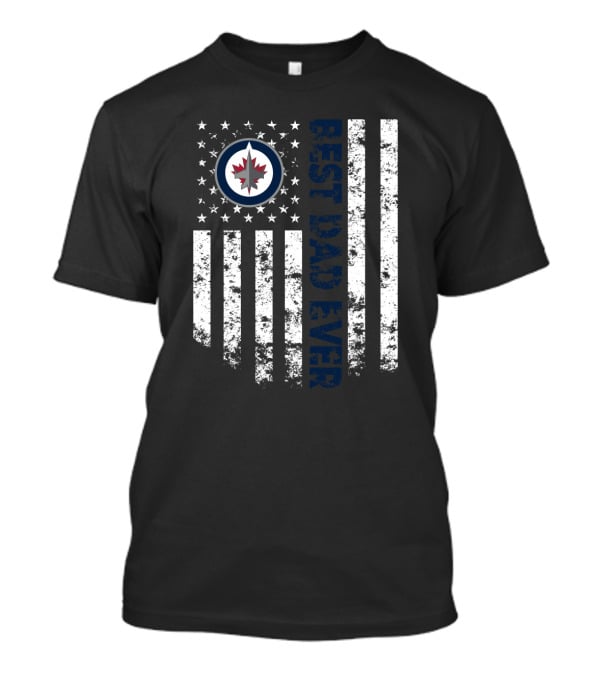 Best Winnipeg Jets Dad Ever American Flag T-Shirt