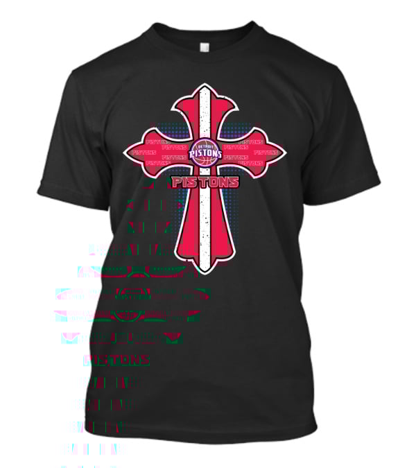 Cross Detroit Pistons Fans Faith Christian Symbol T-Shirt