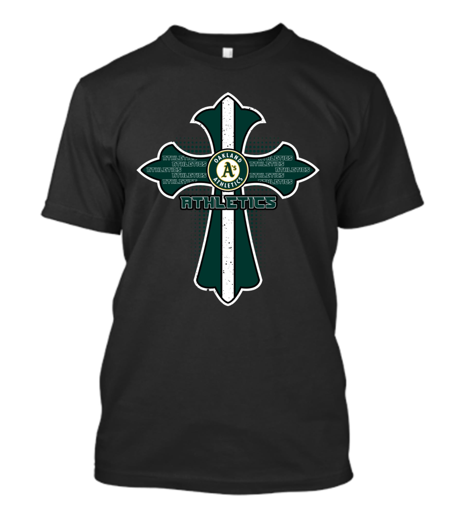 Oakland Athletics A's Cross Athletics Fans Christian Iconography T-Shirt