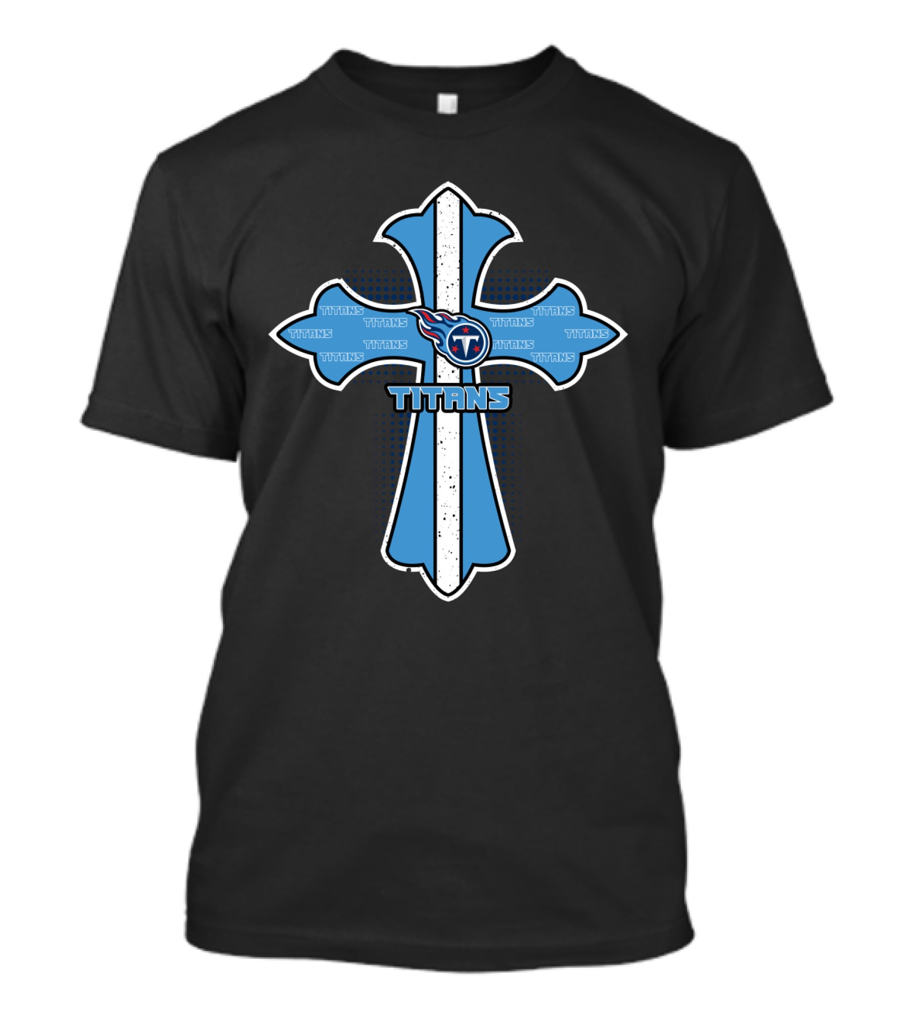 Cross Featuring Tennessee Titans Logo And Name For Jesus And Team Fans T-Shirt