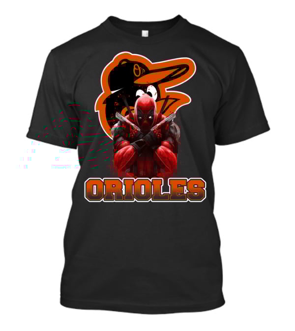Baltimore Orioles Deadpool Crossover Fan Logo Orioles T-Shirt