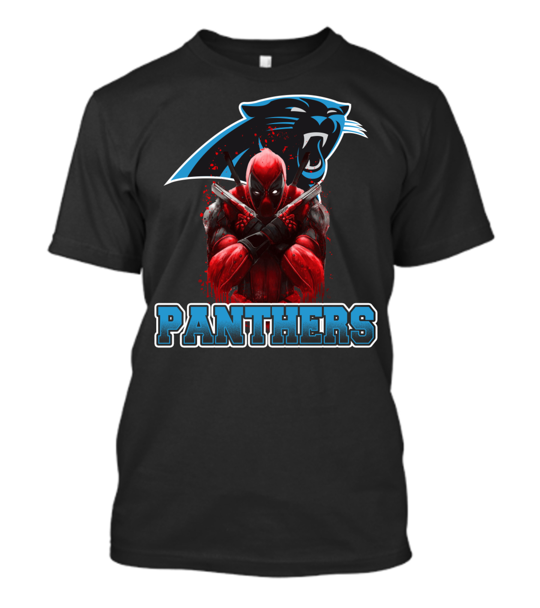 Carolina Panthers Deadpool Crossover Fan Favorite Collaboration T-Shirt