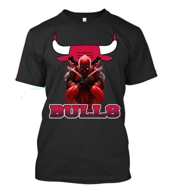 Chicago Bulls Deadpool Collaboration Bulls Logo Crossover T-Shirt