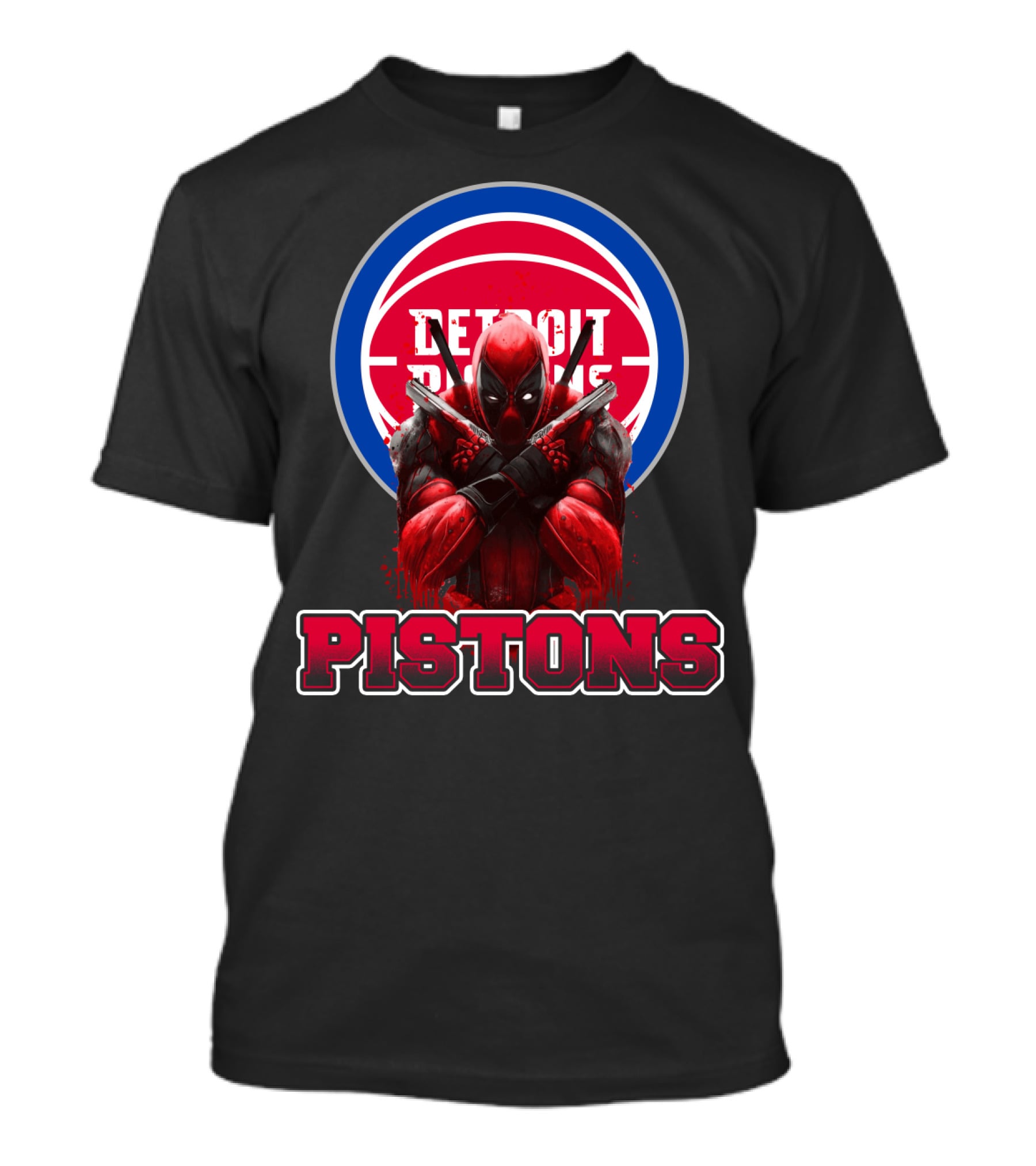 Detroit Pistons Deadpool Mashup Fan Merchandise T-Shirt