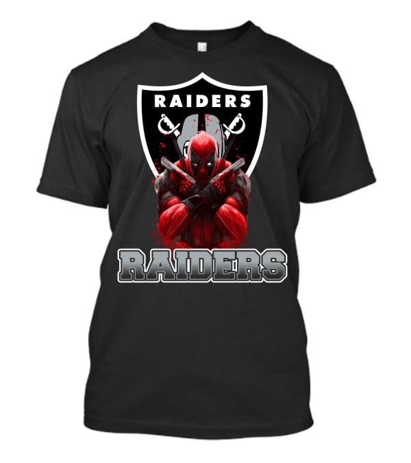 Deadpool Raiders Crossover For Oakland Raiders Fans T-Shirt