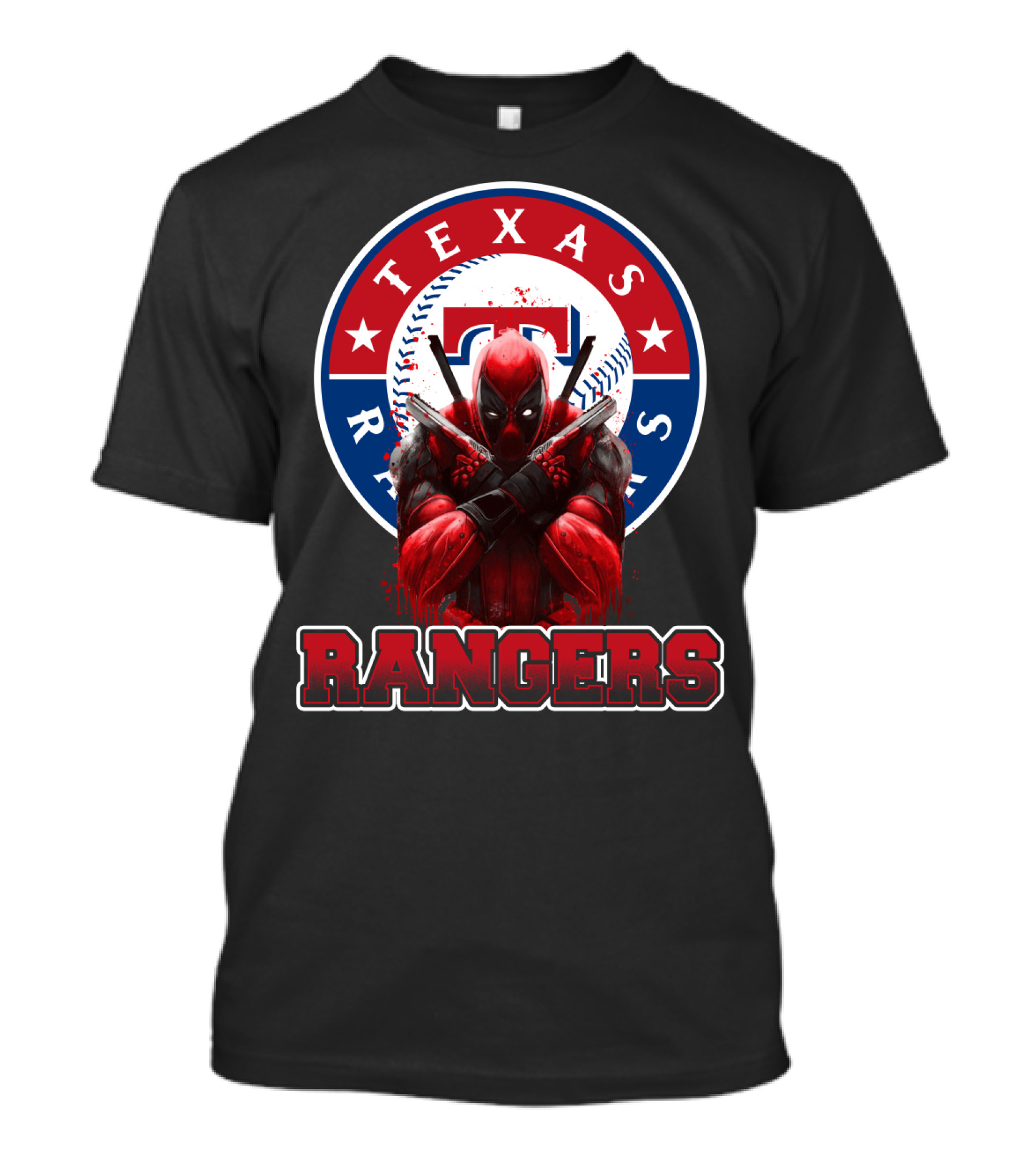 Texas Rangers Deadpool Crossover With Baseball T-Shirt