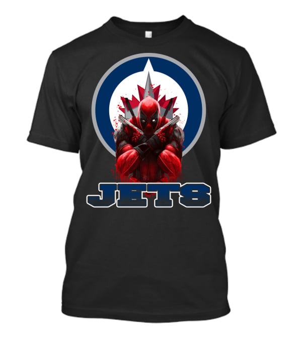 Winnipeg Jets Deadpool Crossover Logo Fans T-Shirt