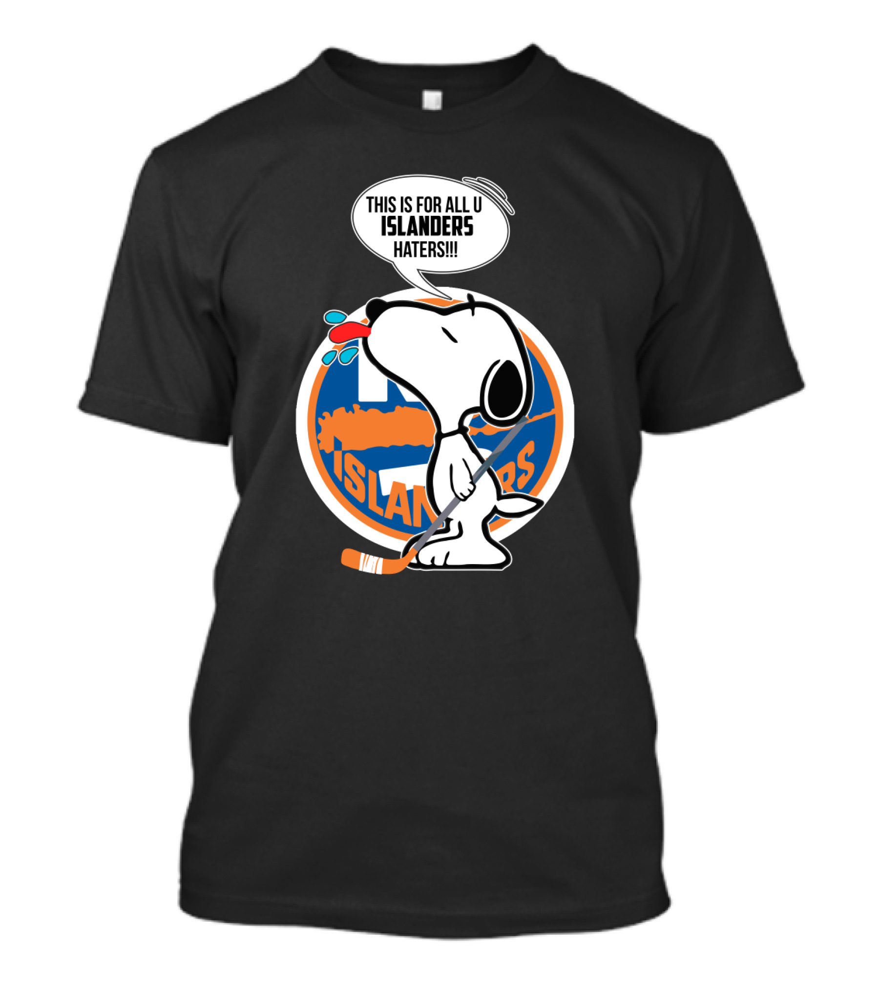Snoopy Islanders Haters Cartoon With New York Islanders Hockey T-Shirt