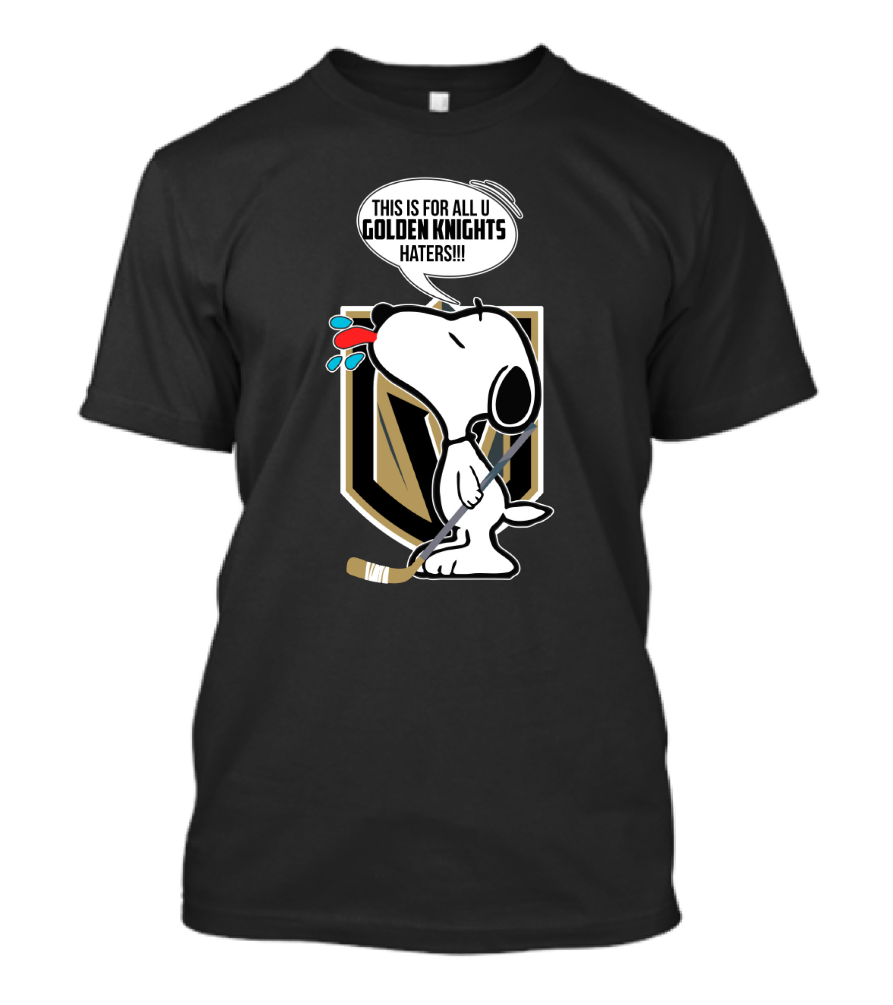 Snoopy And Vegas Golden Knights Haters Funny Hockey Theme With Iconic Character And Team T-Shirt
