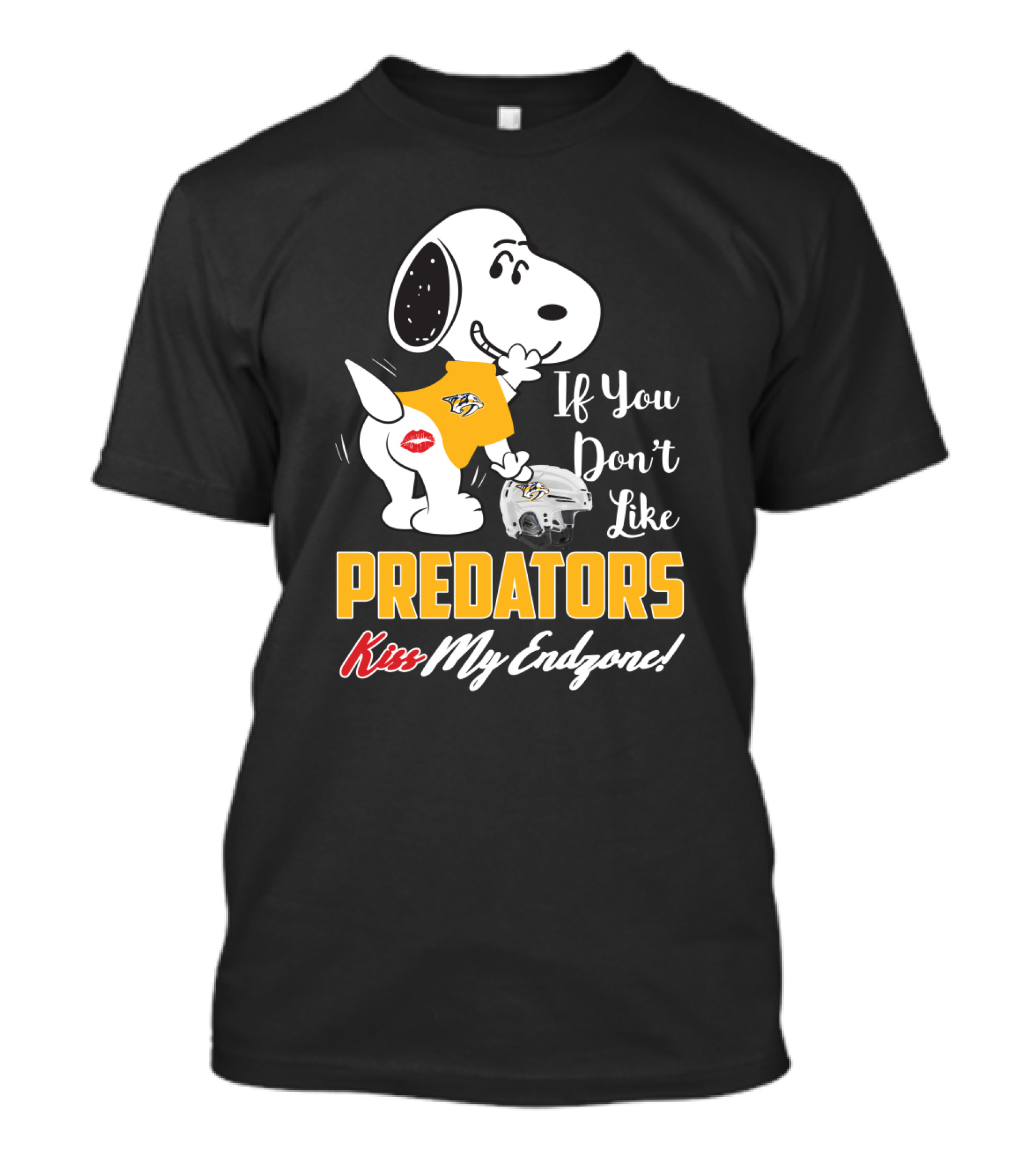Snoopy Nashville Predators If You Don't Like Predators Kiss My Endzone T-Shirt