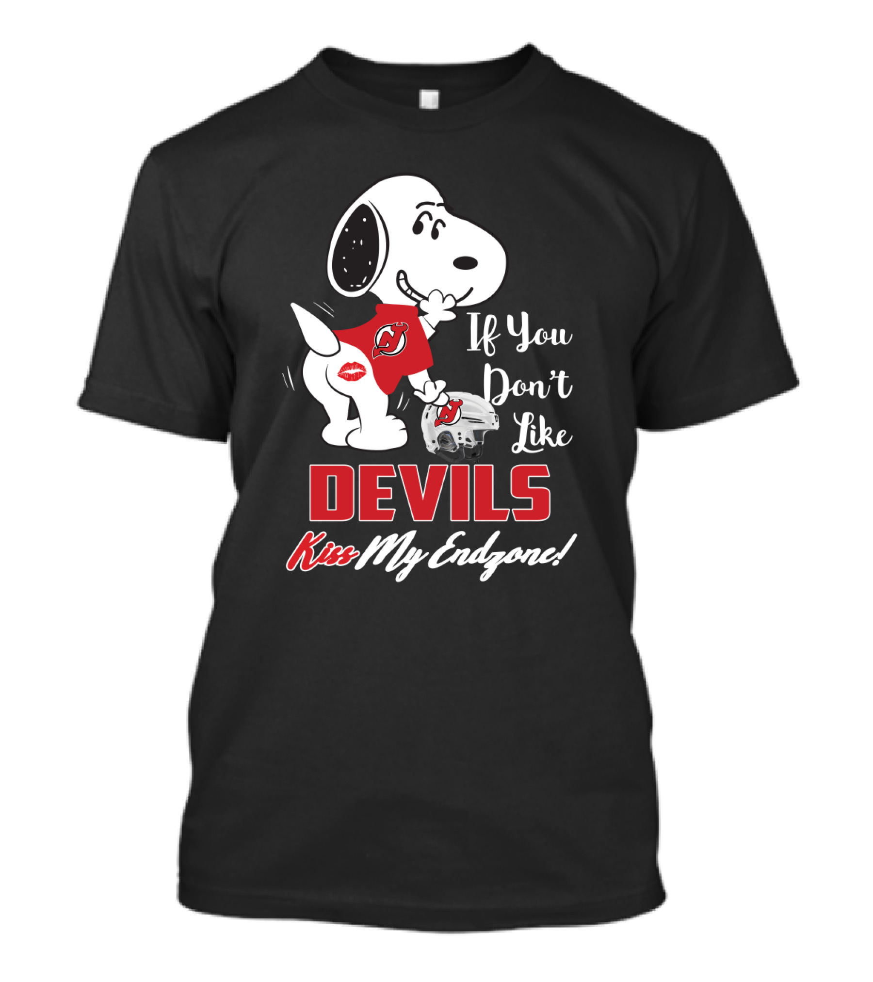 Snoopy New Jersey Devils If You Don’t Like Devils Kiss My Endzone T-Shirt