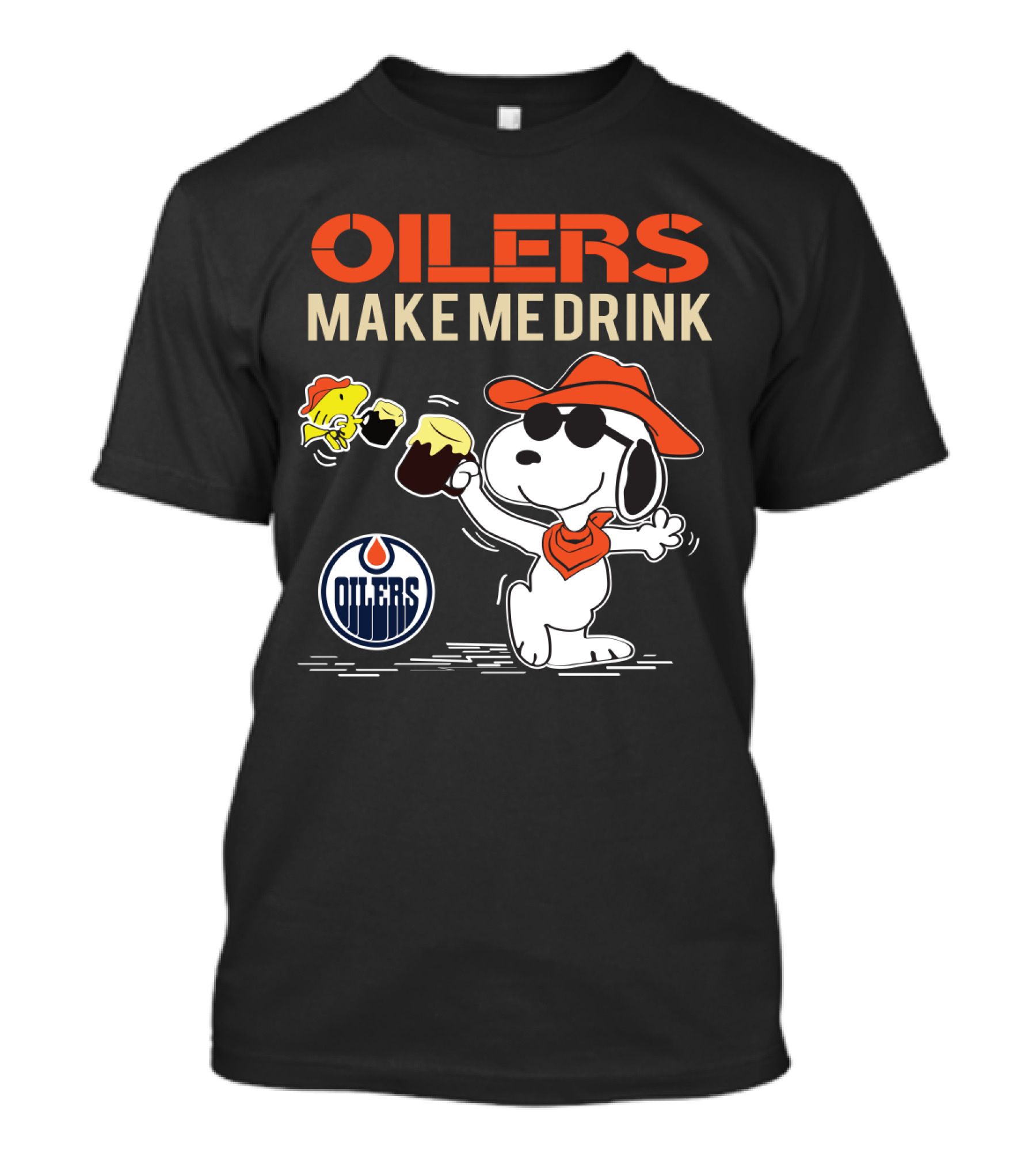 Oilers Make Me Drink Snoopy Edmonton Oilers T-Shirt