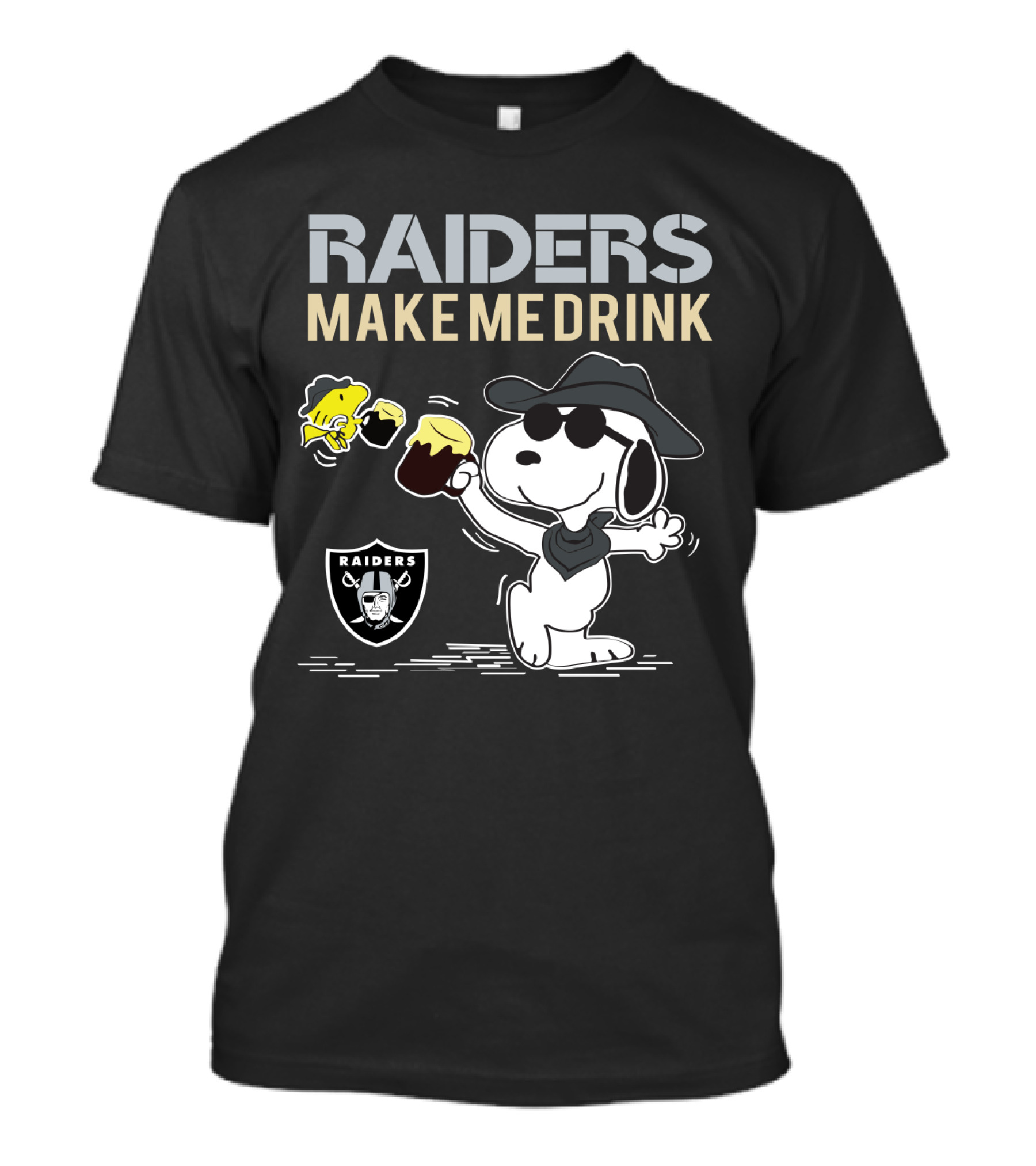 Snoopy Raiders Make Me Drink Oakland Raiders Fans T-Shirt