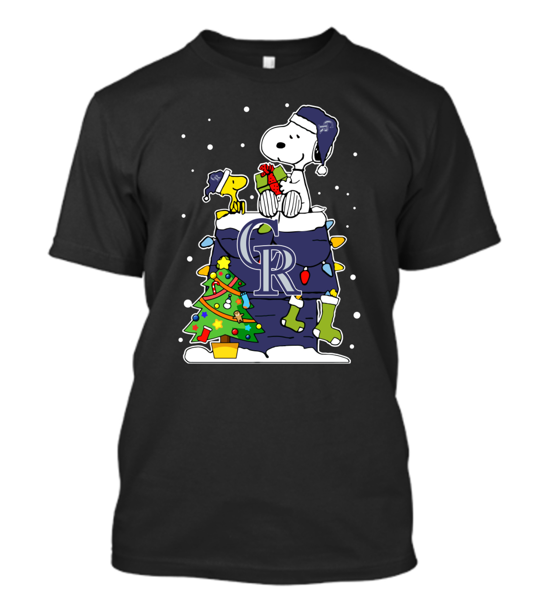 Colorado Rockies Snoopy And Woodstock Christmas T-Shirt