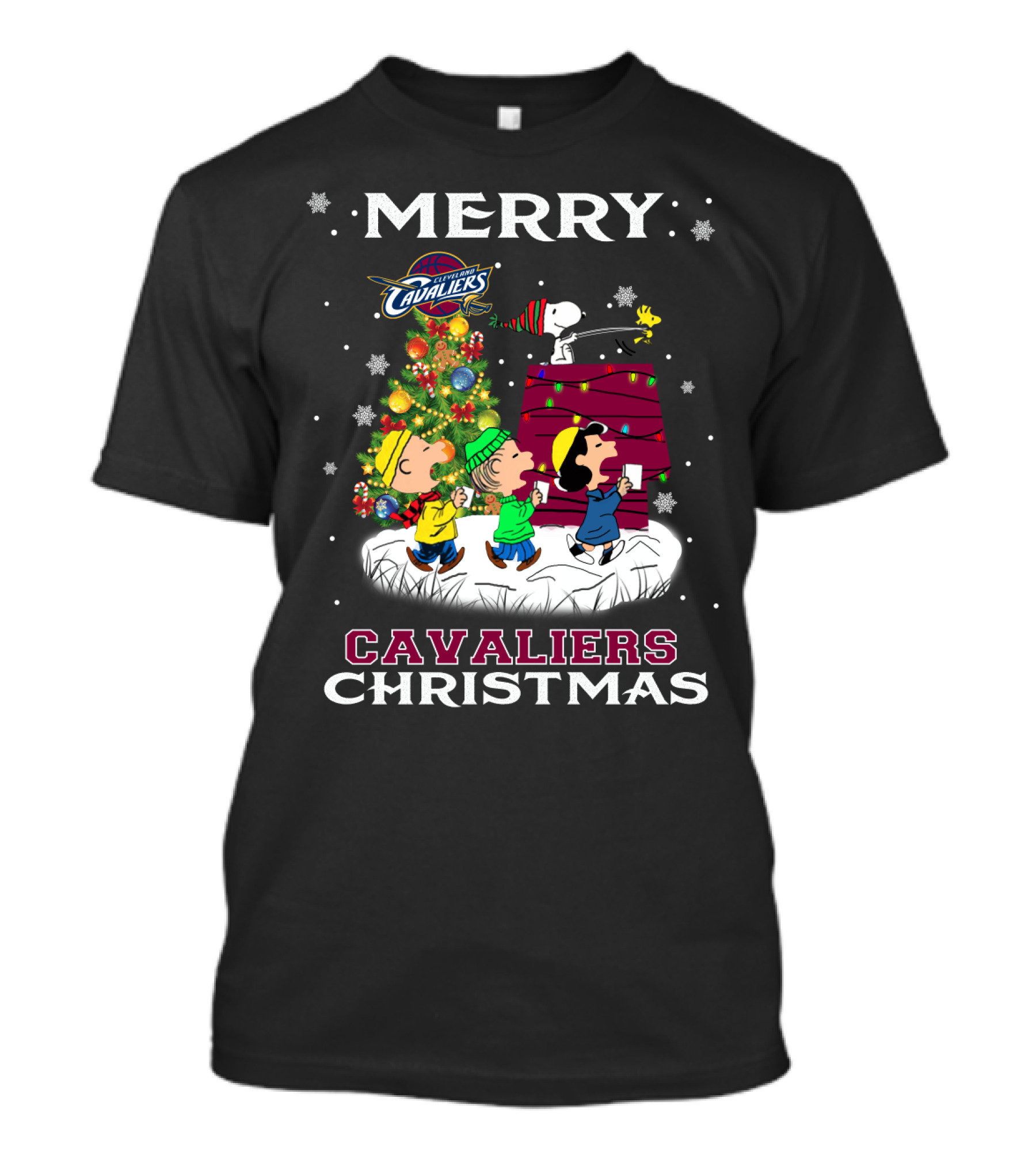 Merry Cavaliers Christmas Cleveland Snoopy Cavaliers T-Shirt