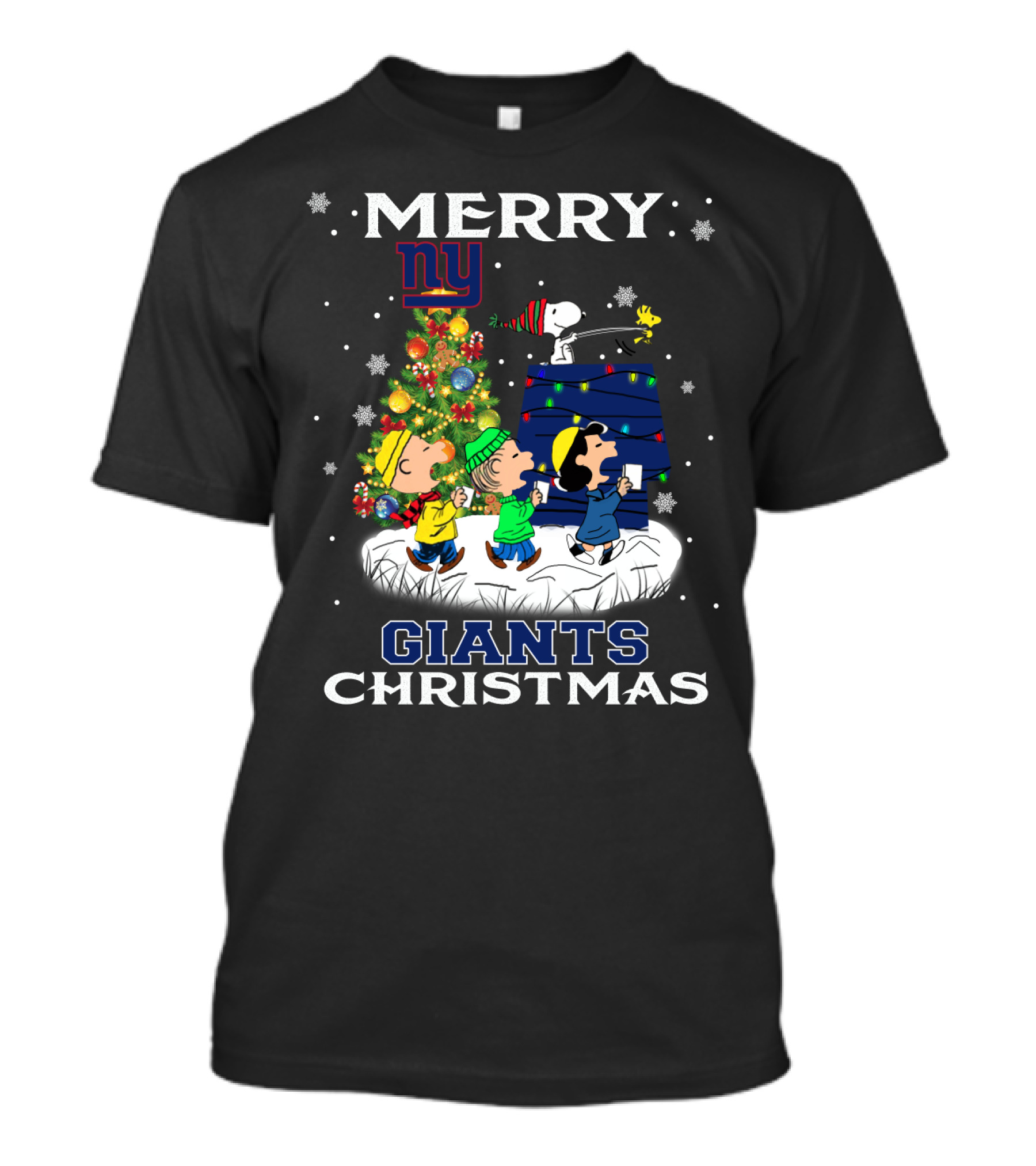 Merry Ny Giants Christmas Snoopy Fans T-Shirt