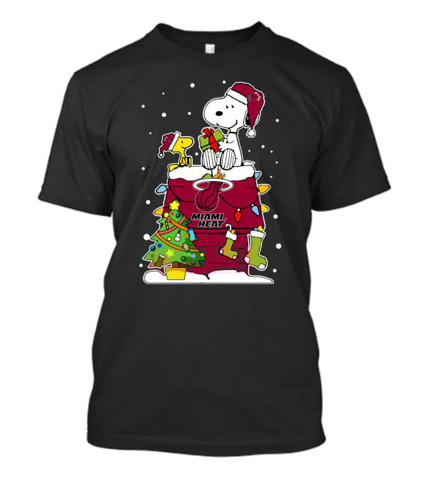 Snoopy Christmas Miami Heat Festive Cheer T-Shirt