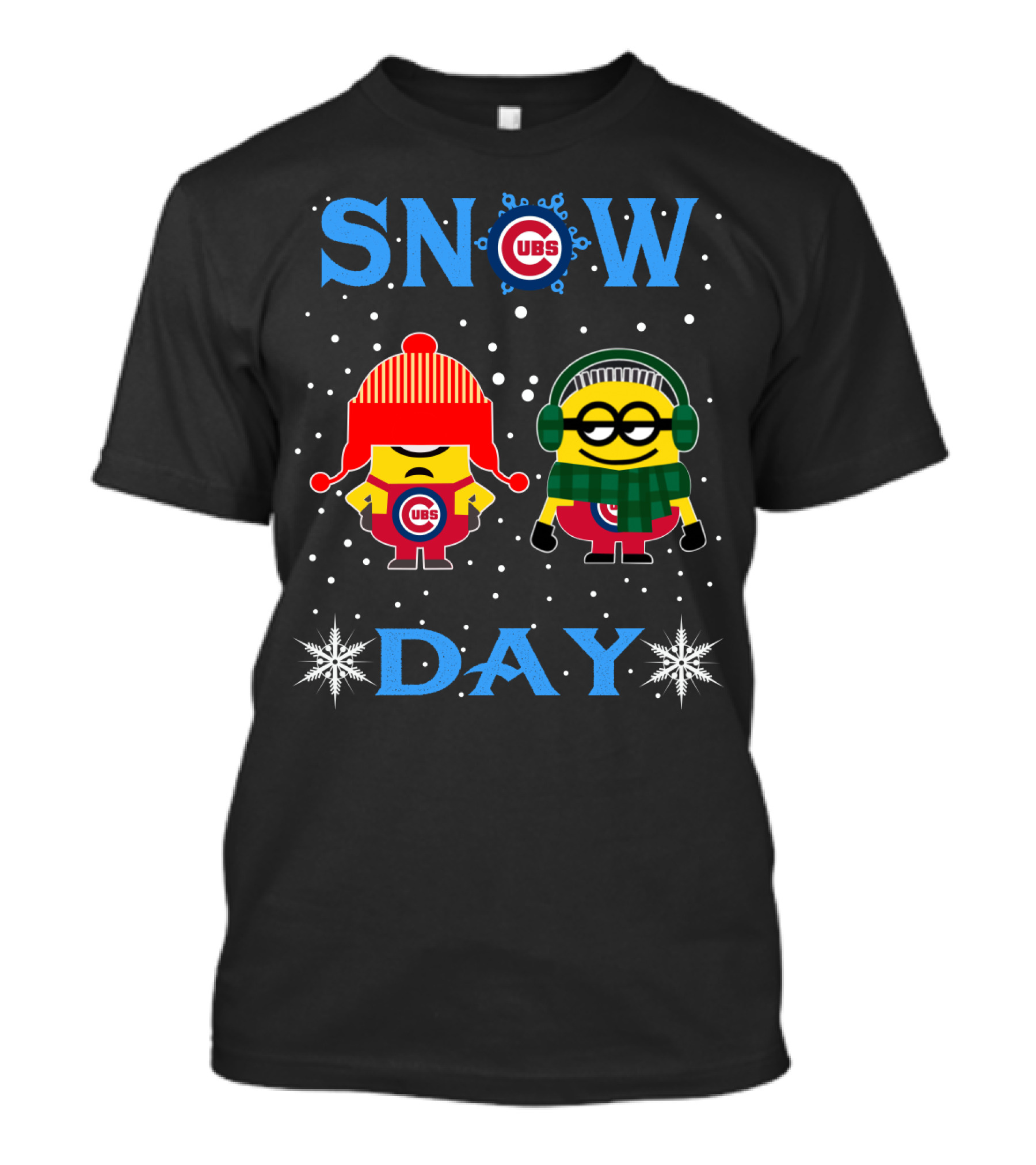 Chicago Cubs Minion Fans Snow Day Winter Wonderland T-Shirt