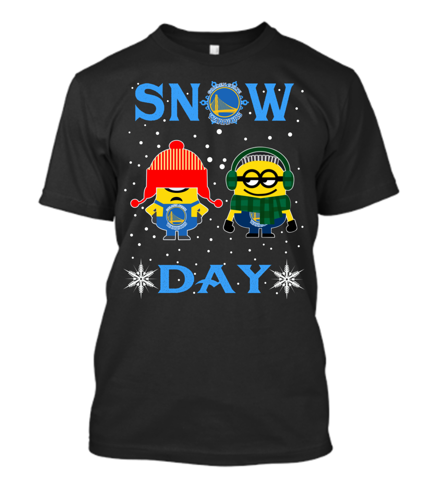 Minions Dressed For Golden State Warriors Snow Day Fun T-Shirt